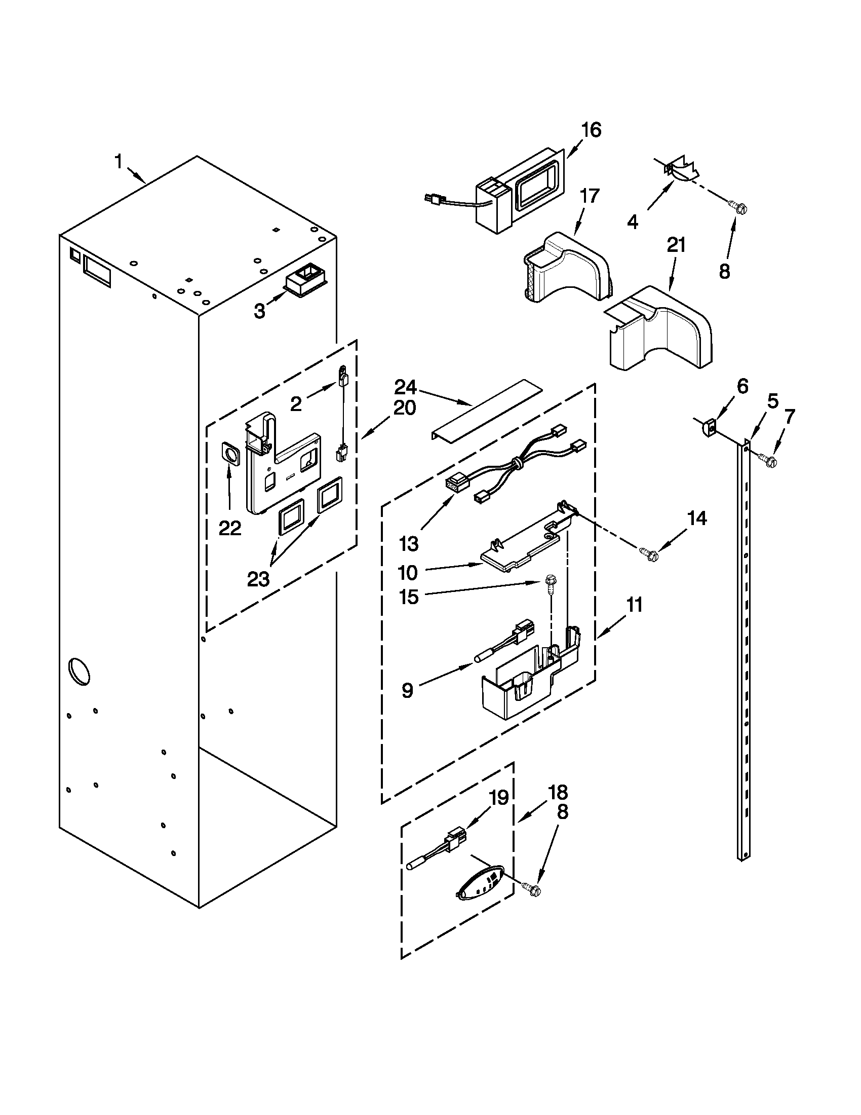 KitchenAid KSSC42FTS15 refrigerator liner parts diagram