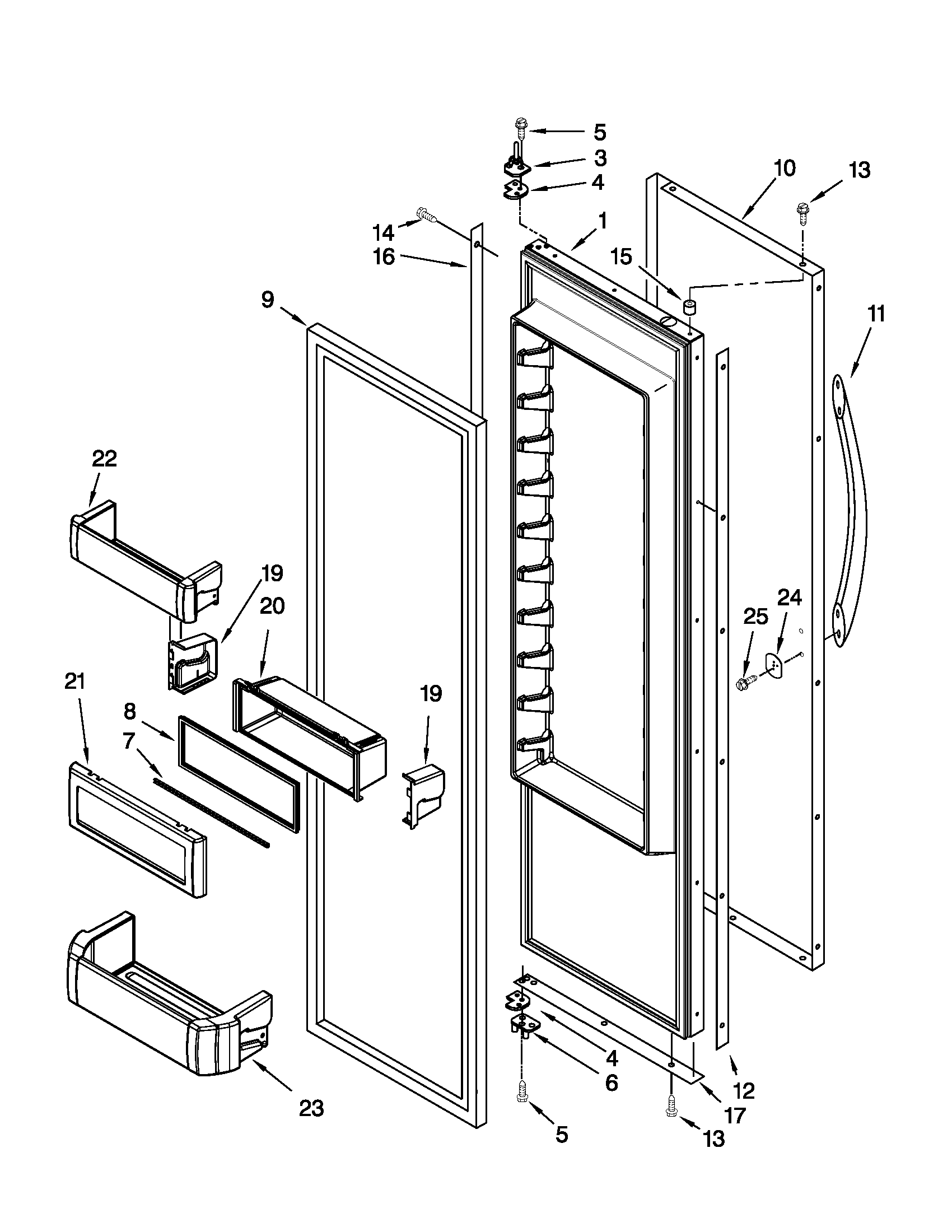 KitchenAid KSSC42FTS15 refrigerator door parts diagram