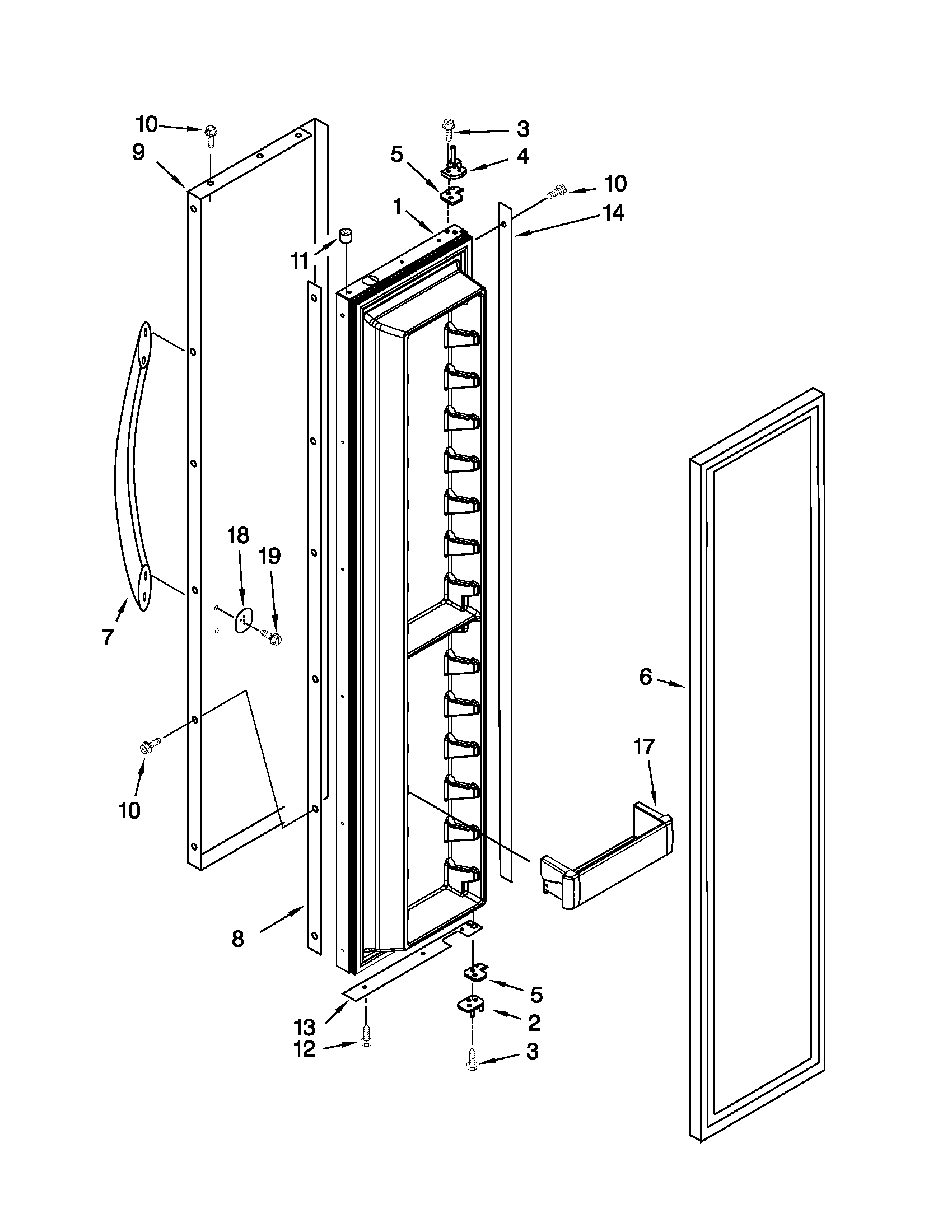 KitchenAid KSSC42FTS15 freezer door parts diagram