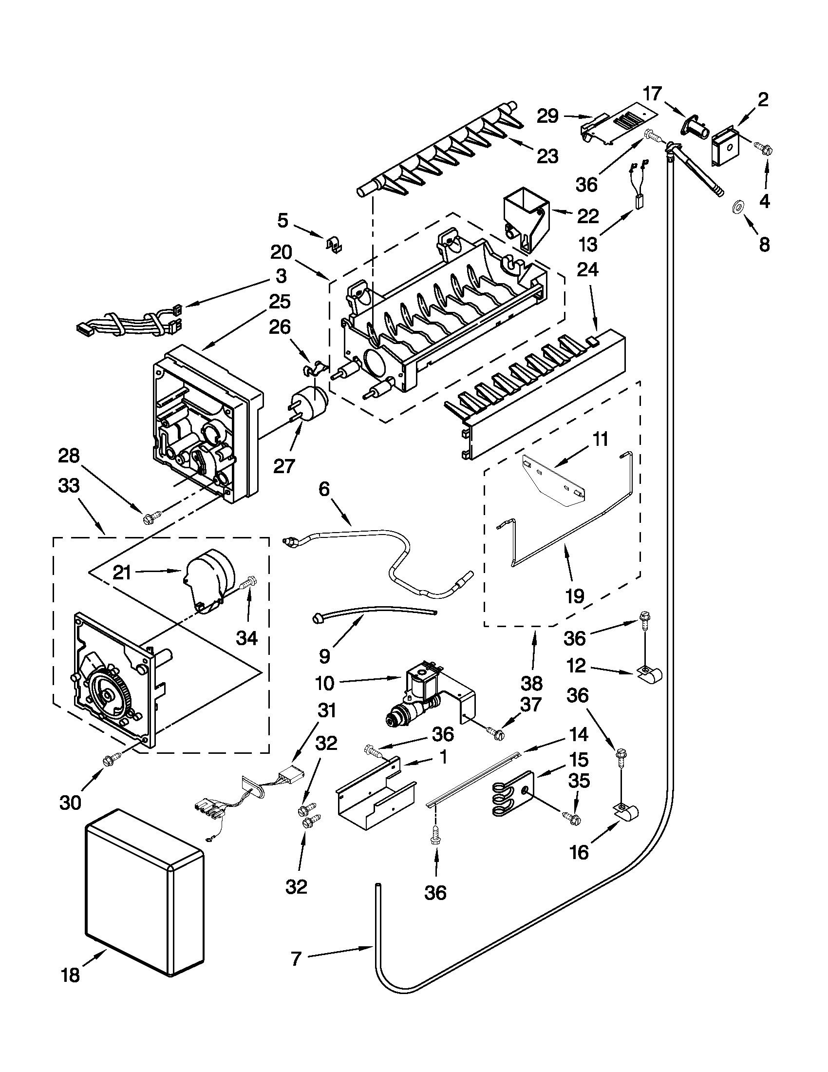 KitchenAid KSSC42FTS15 icemaker parts diagram