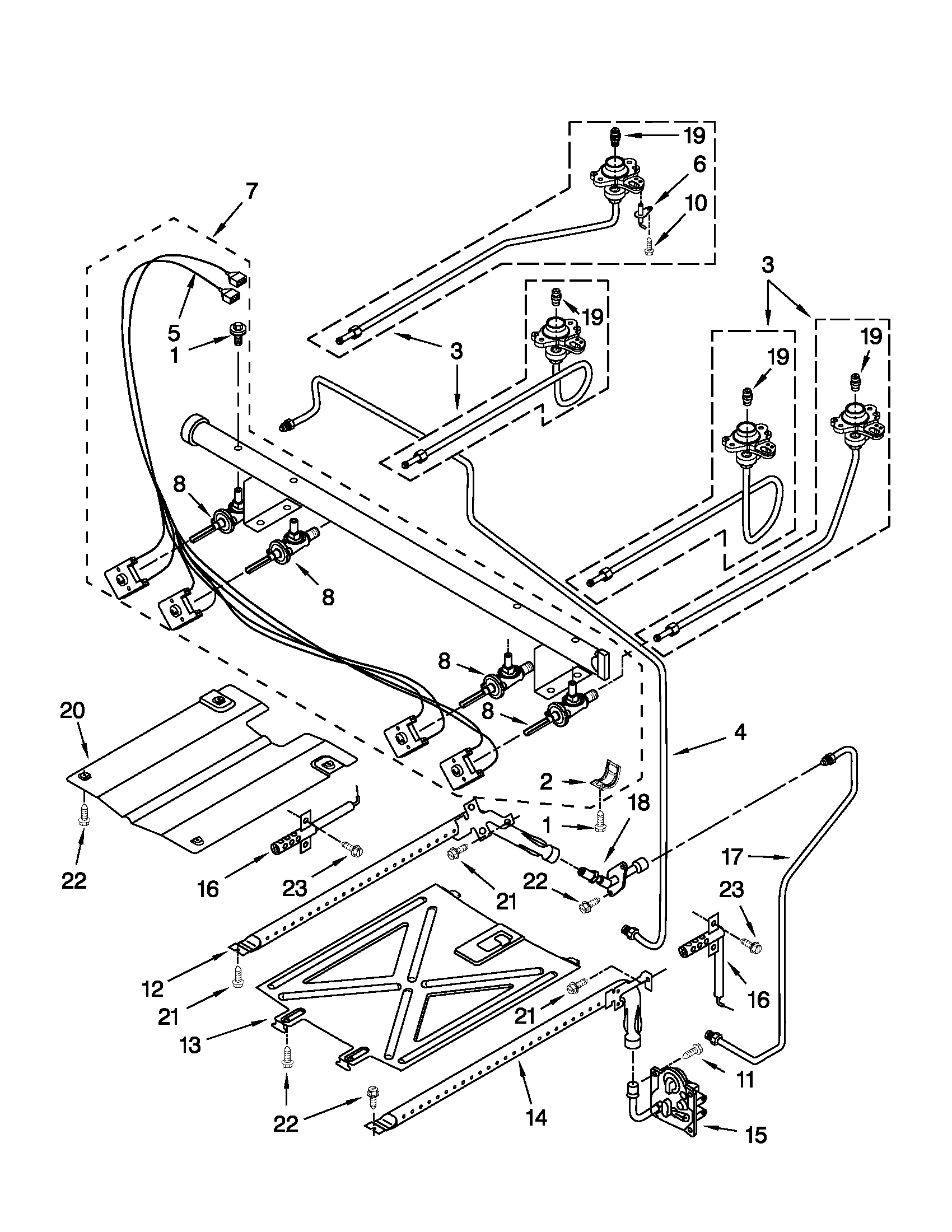 Maytag MGR7665WW2 manifold parts diagram