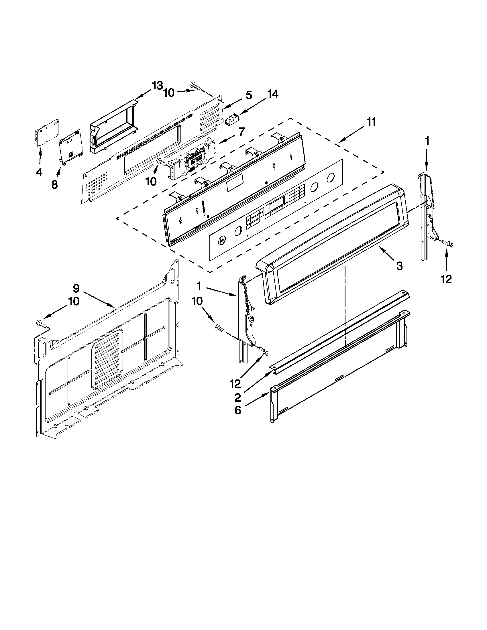 Maytag MGR8880AB0 control panel parts diagram