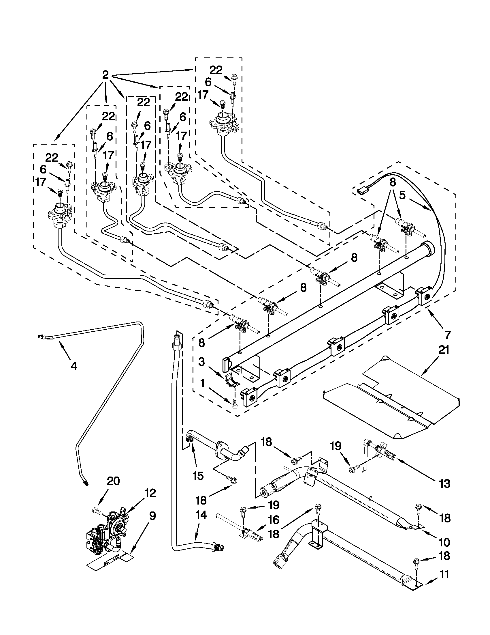 Maytag MGR8880AB0 manifold parts diagram