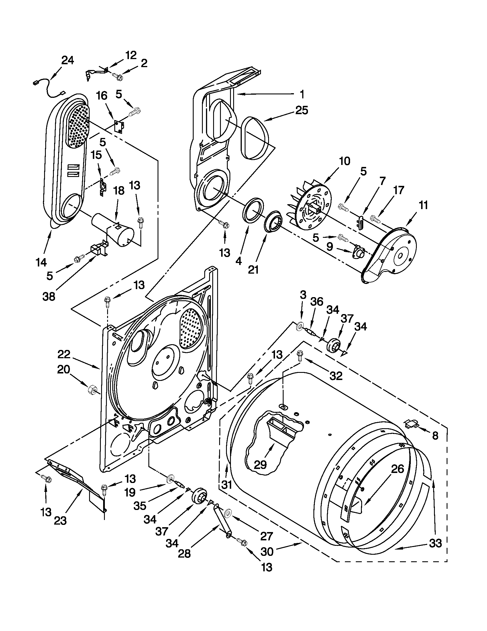 Amana NGD4600YQ0 bulkhead parts diagram