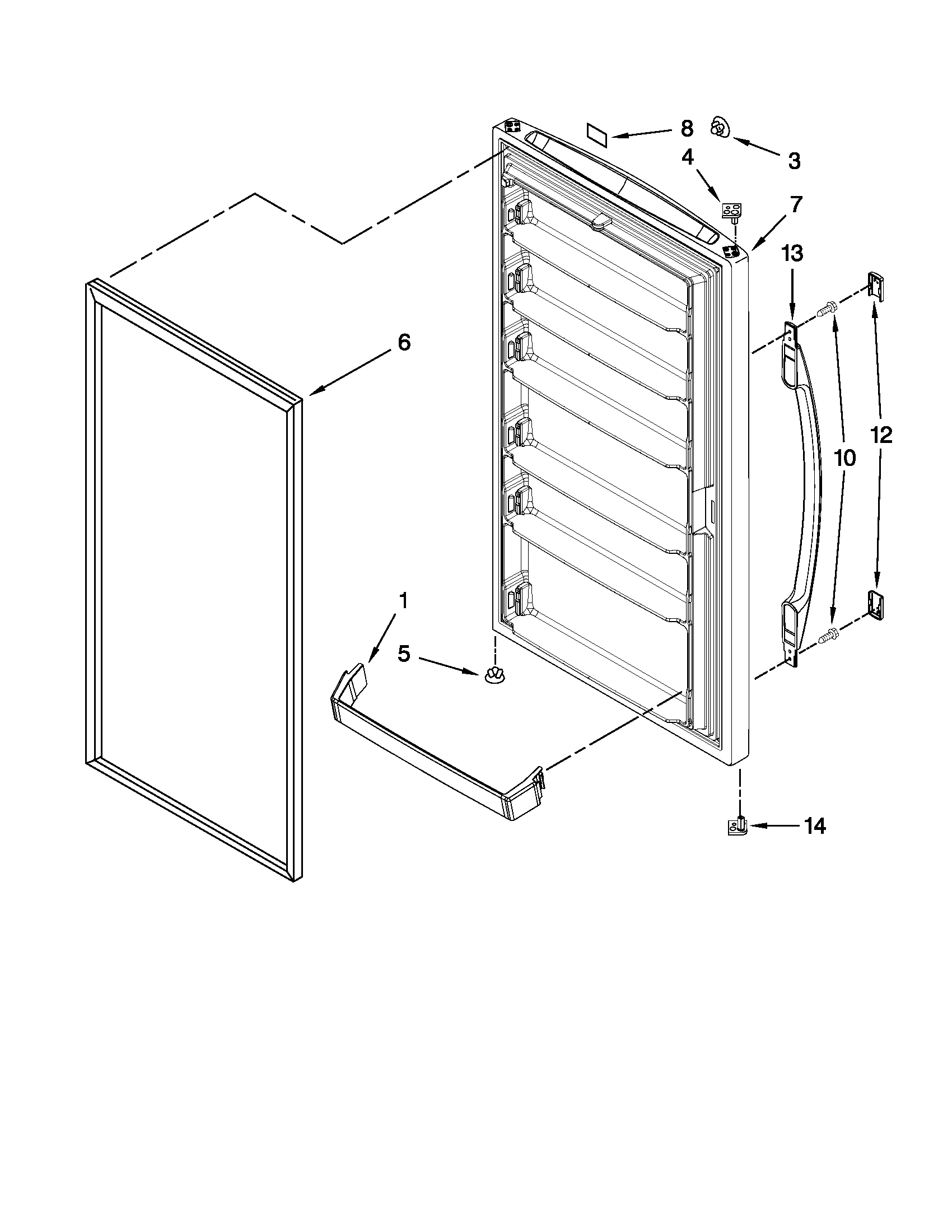 Maytag MQF2056TEW01 door parts diagram