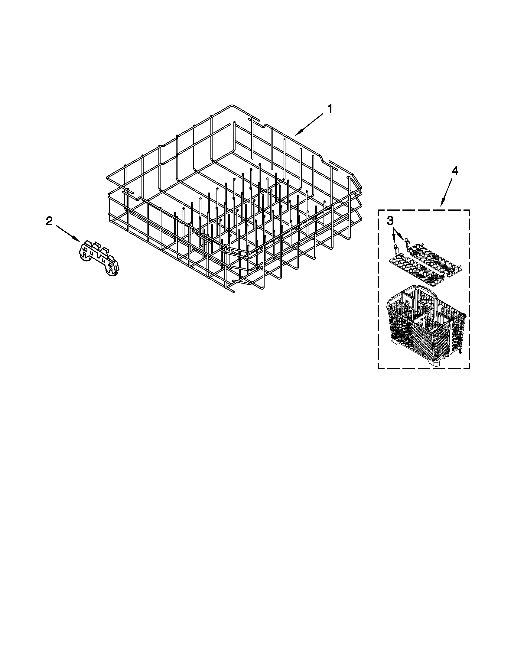 Maytag MDB7759SAS0 lower rack parts diagram