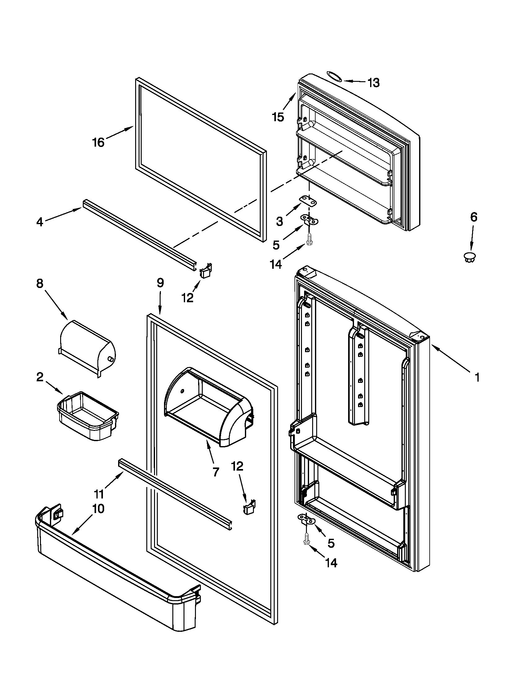 Whirlpool W8RXEGMWQ00 door parts diagram