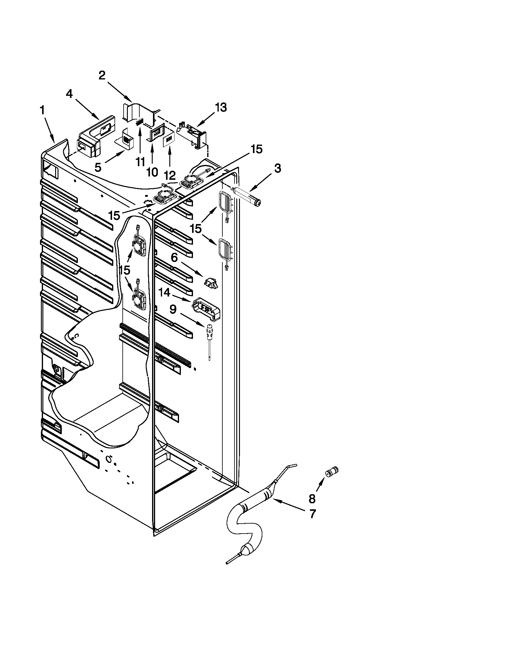KitchenAid KSF26C4XYY00 refrigerator liner parts diagram
