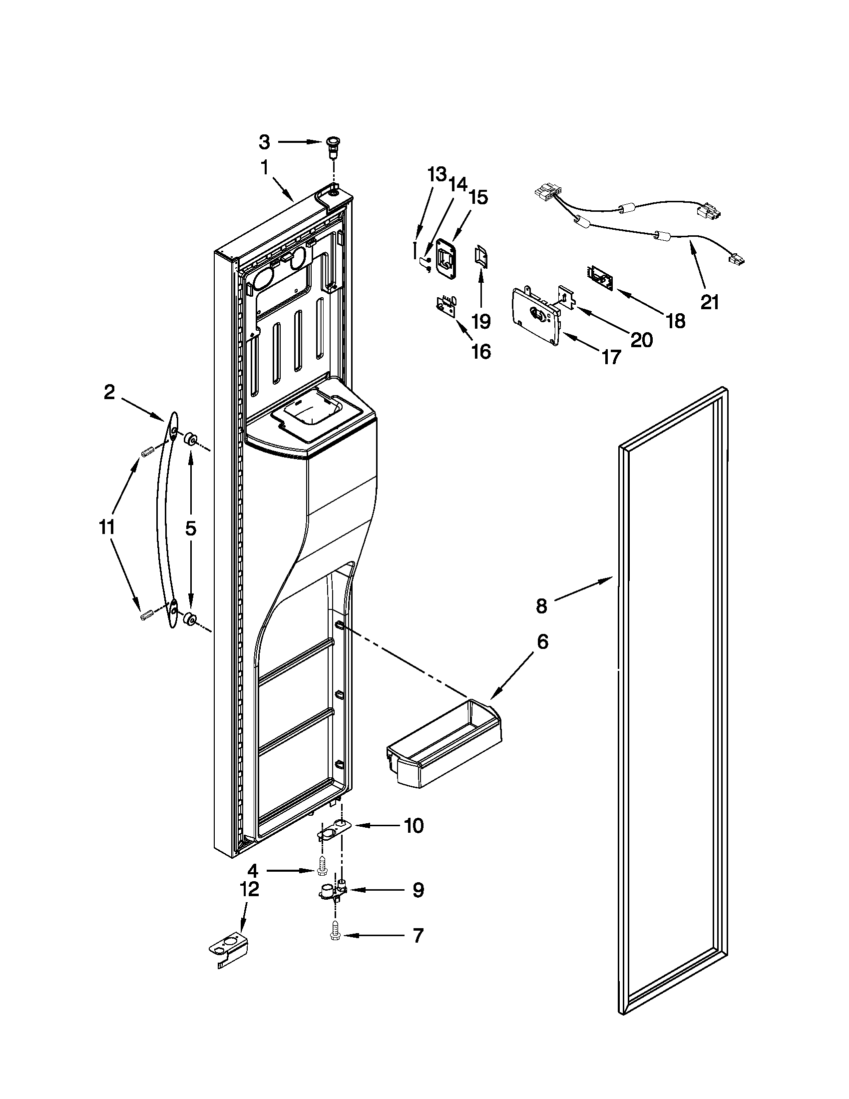 KitchenAid KSF26C4XYY00 freezer door parts diagram