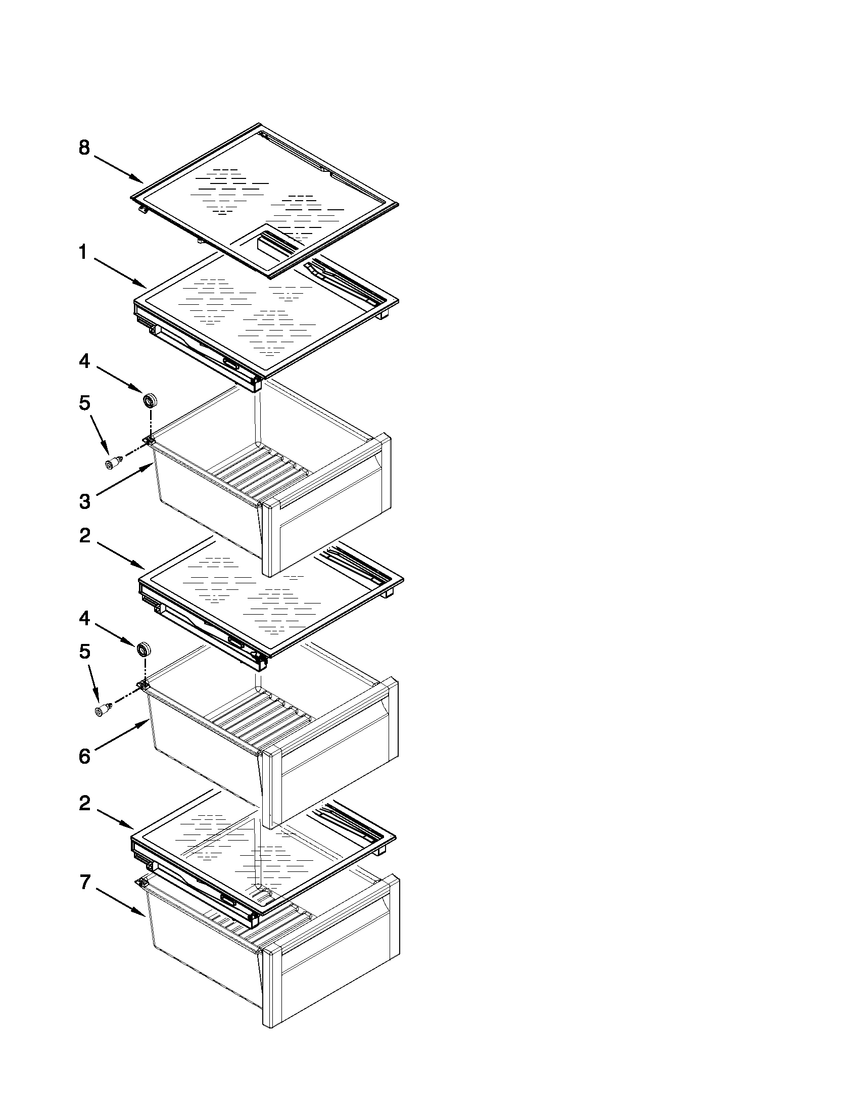 Whirlpool GSS26C4XXY02 refrigerator shelf parts diagram