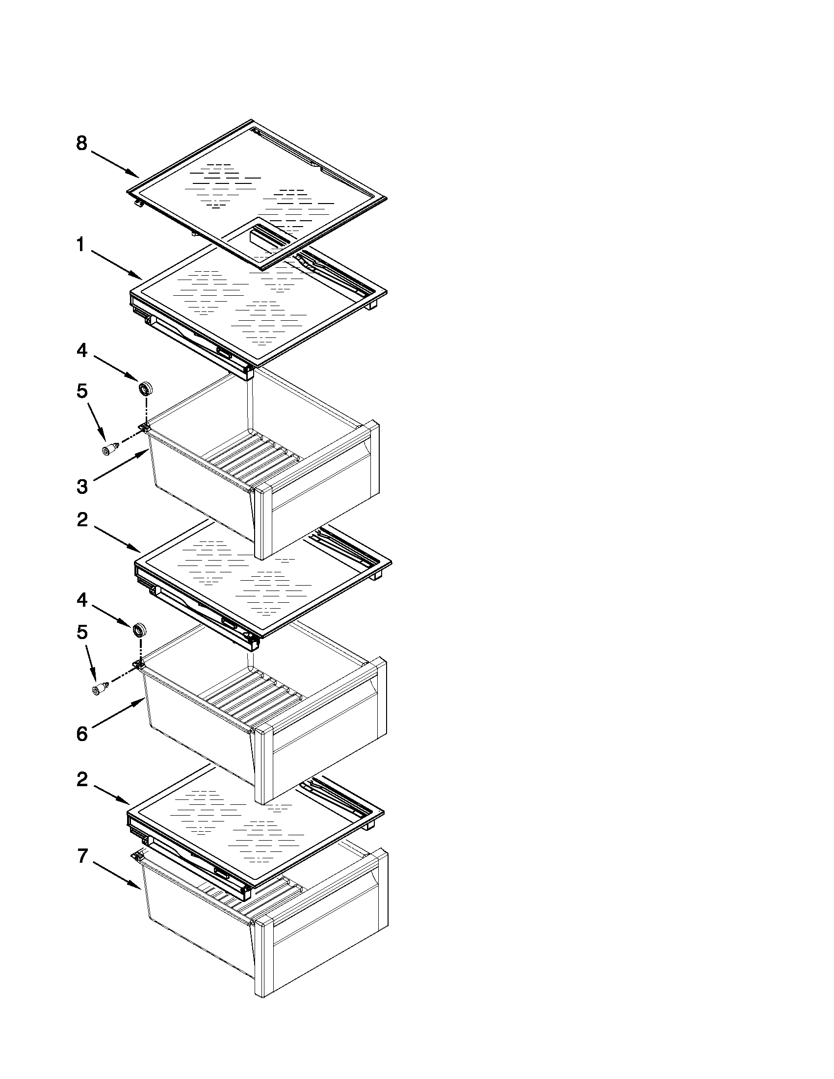 Whirlpool GSS26C5XXW03 refrigerator shelf parts diagram