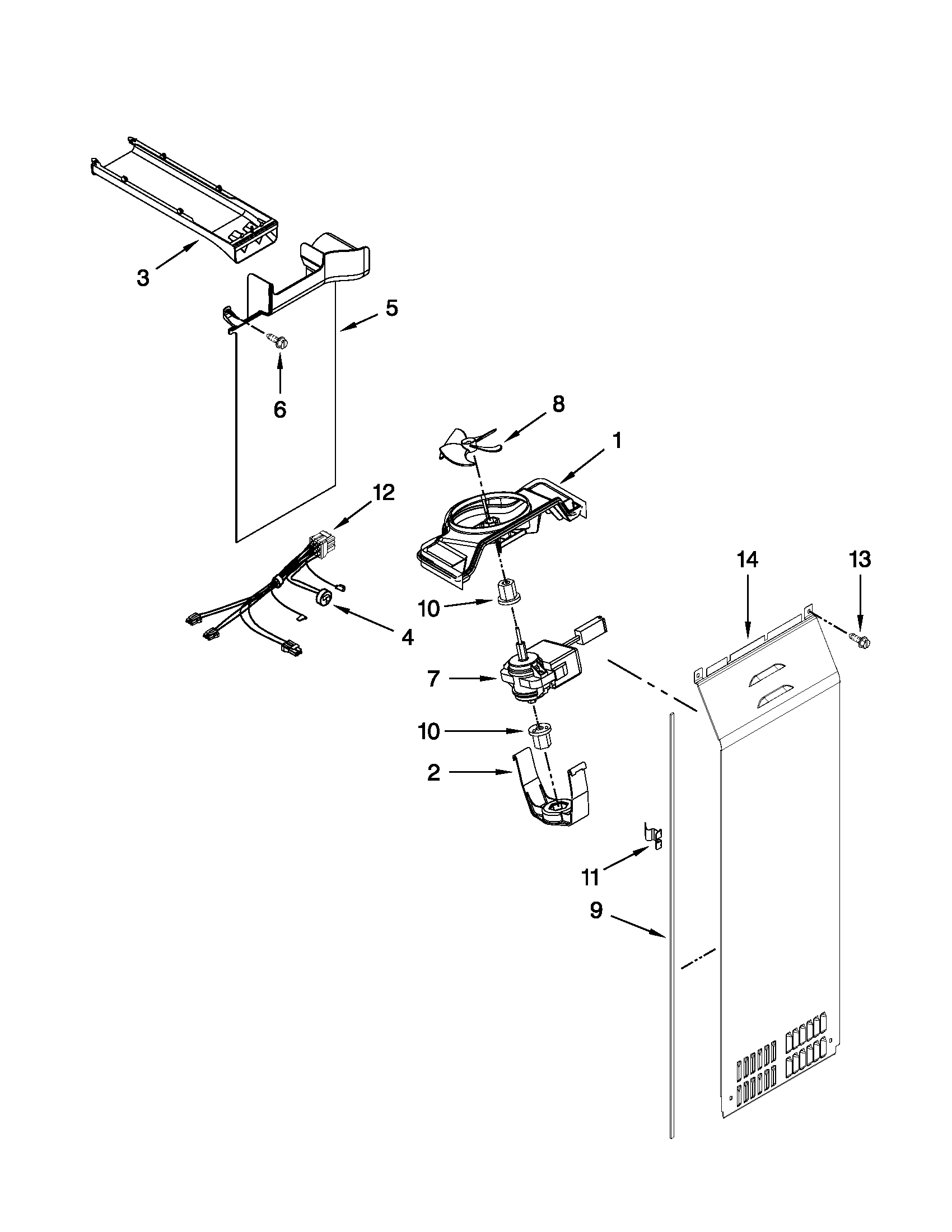 Whirlpool GSS26C5XXW03 air flow parts diagram
