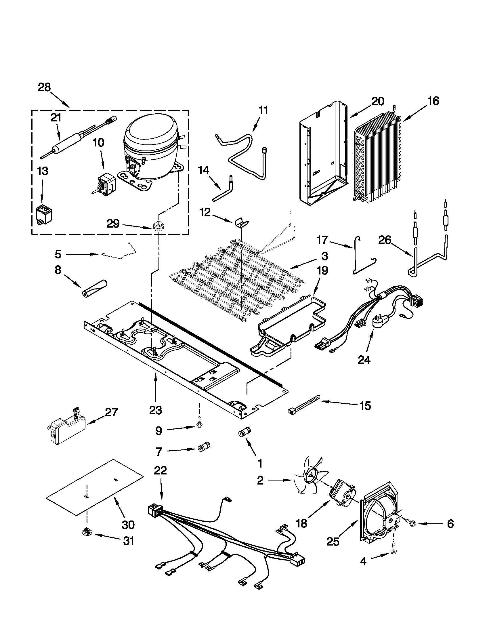 Whirlpool GSS26C5XXW03 unit parts diagram