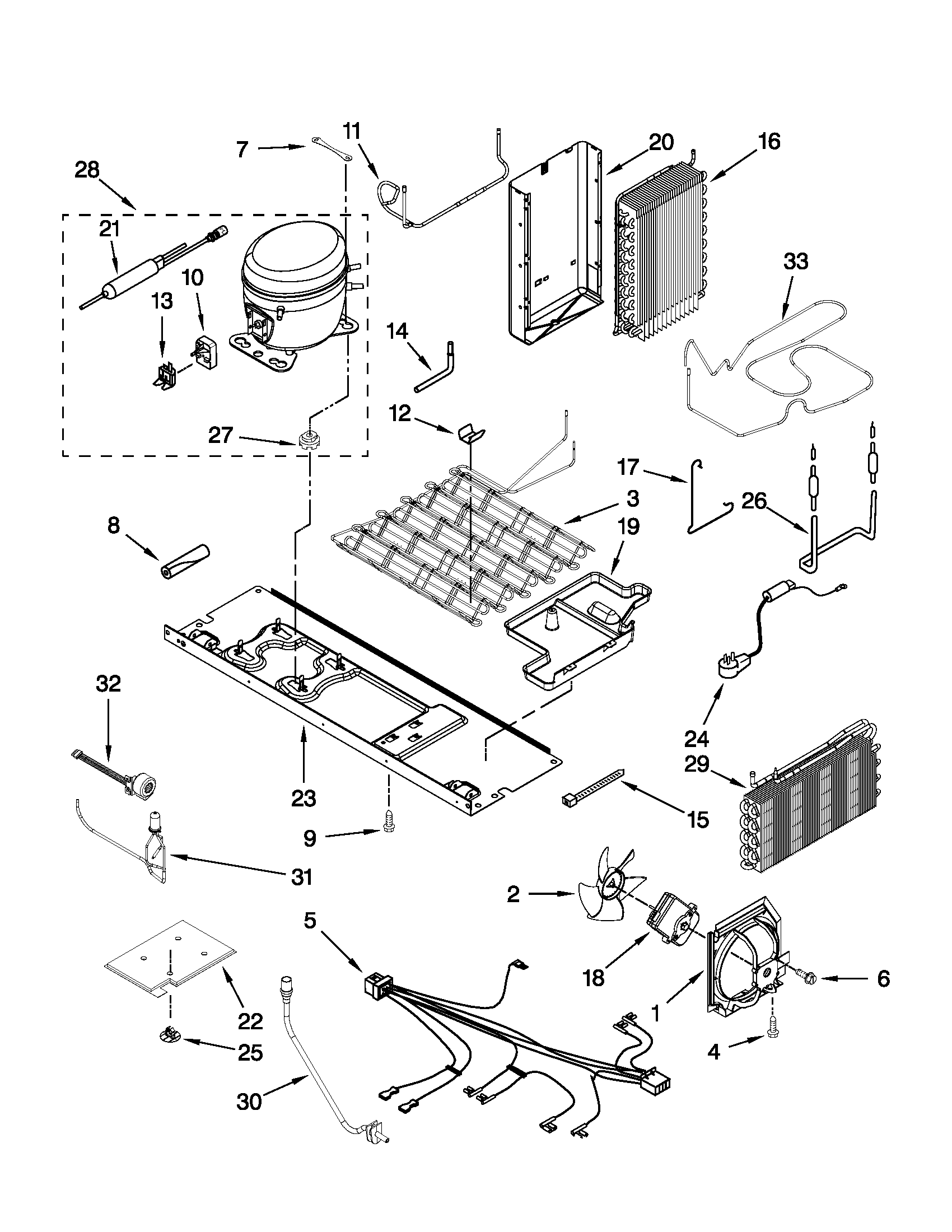 Whirlpool 3WSC20N4XB00 unit parts diagram