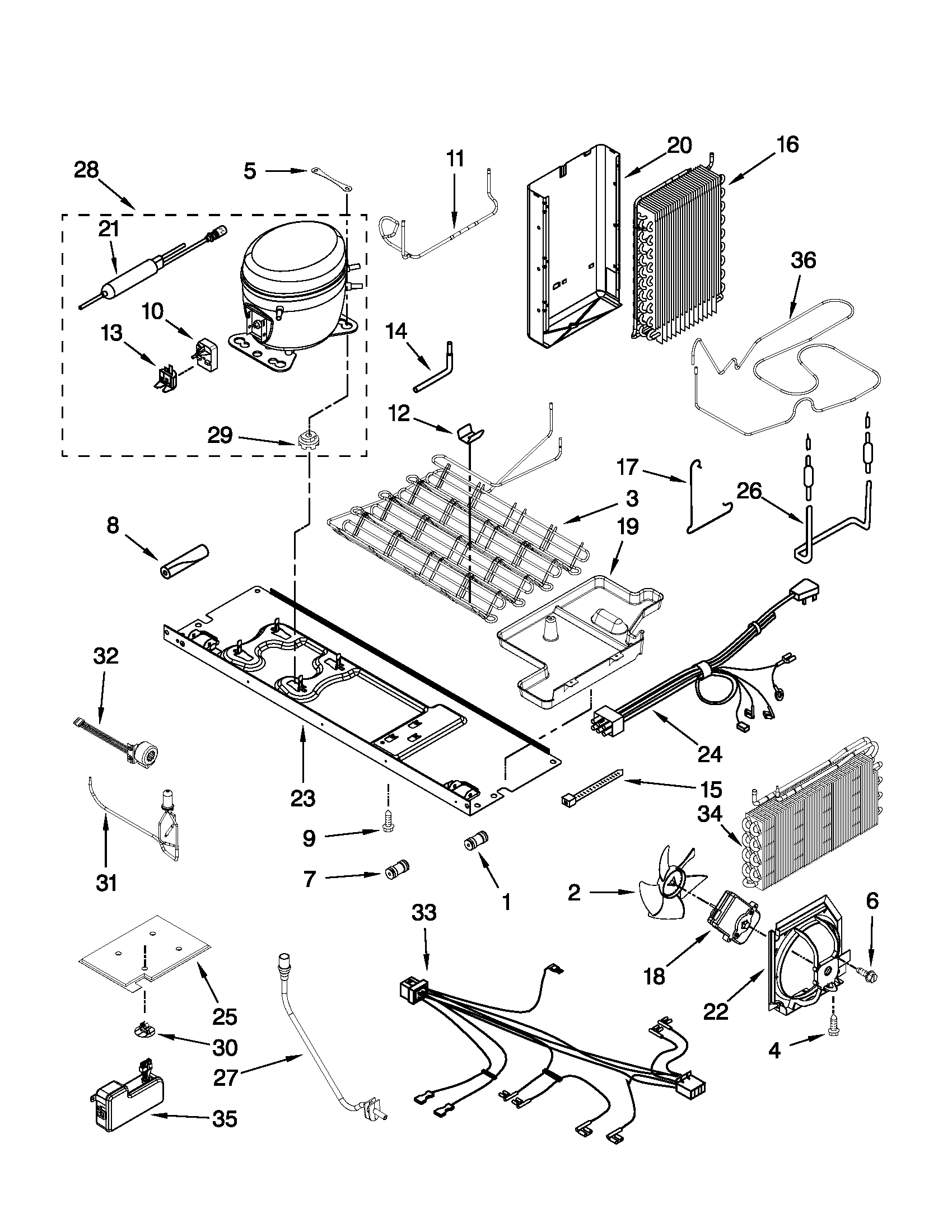 Whirlpool 3WSC19D4XW00 unit parts diagram