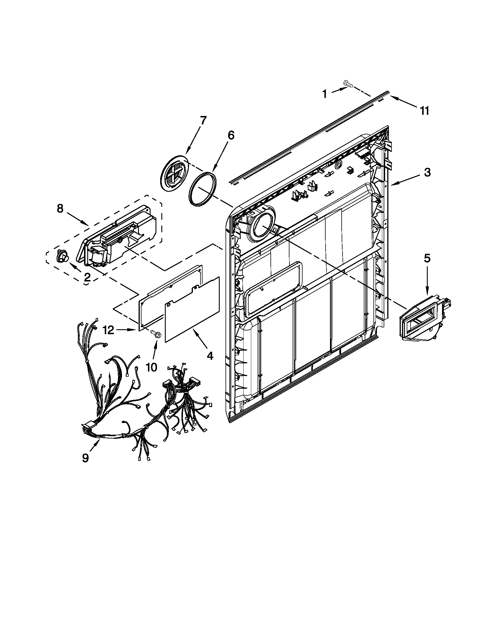 Whirlpool 7WDT770PAYW2 inner door parts diagram