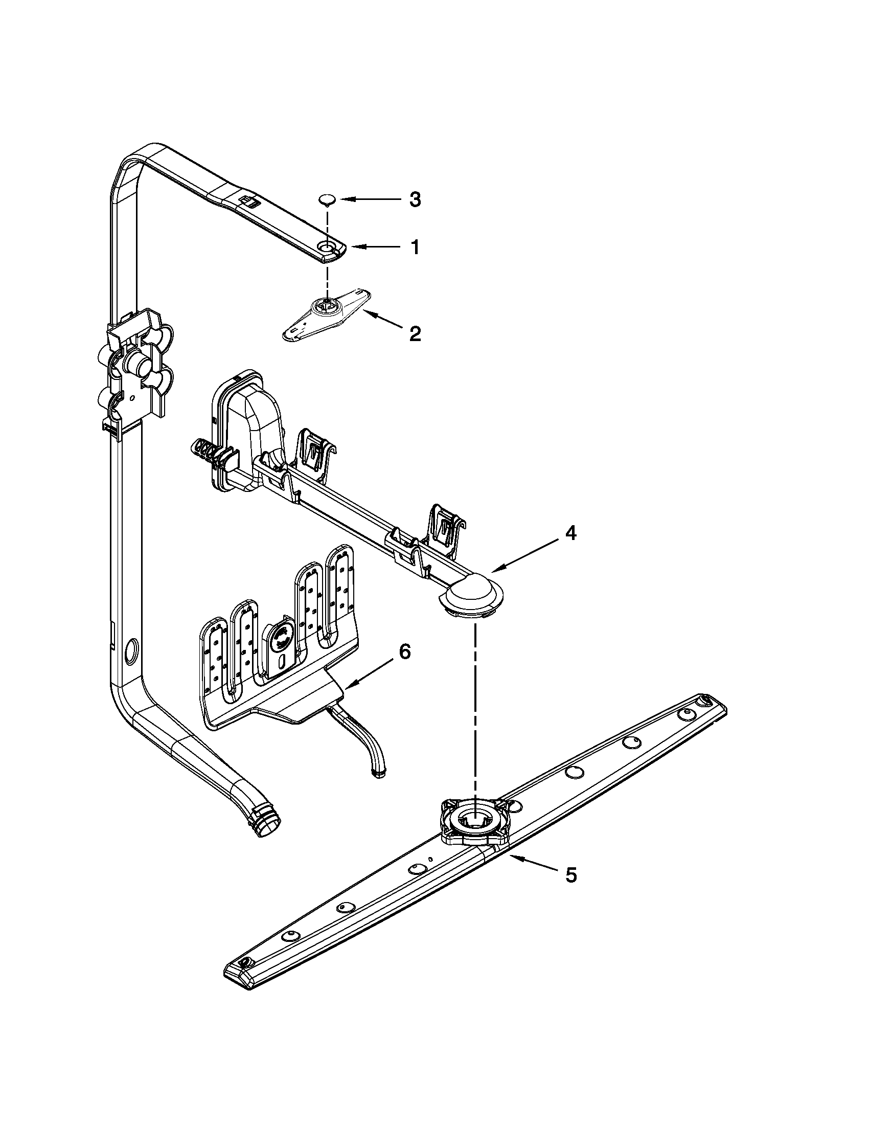 Whirlpool 7WDT770PAYW2 upper wash and rinse parts diagram