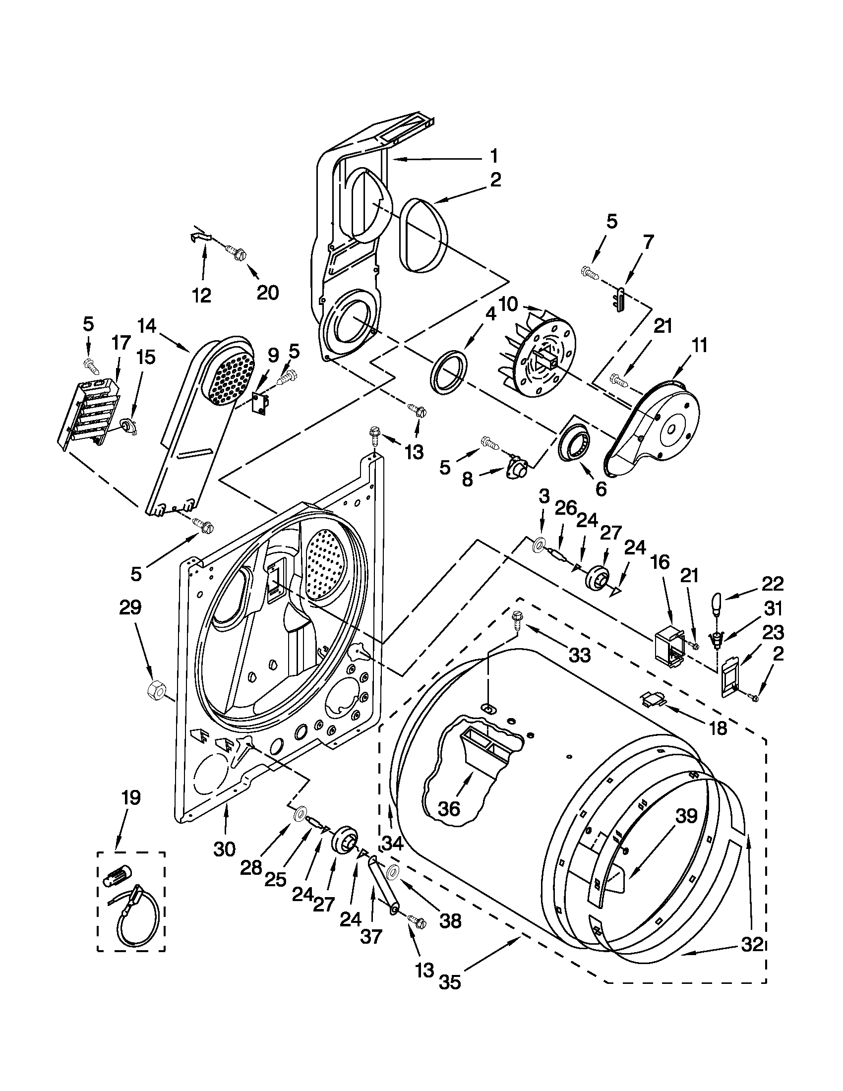 Inglis YIED4700YQ0 bulkhead parts diagram