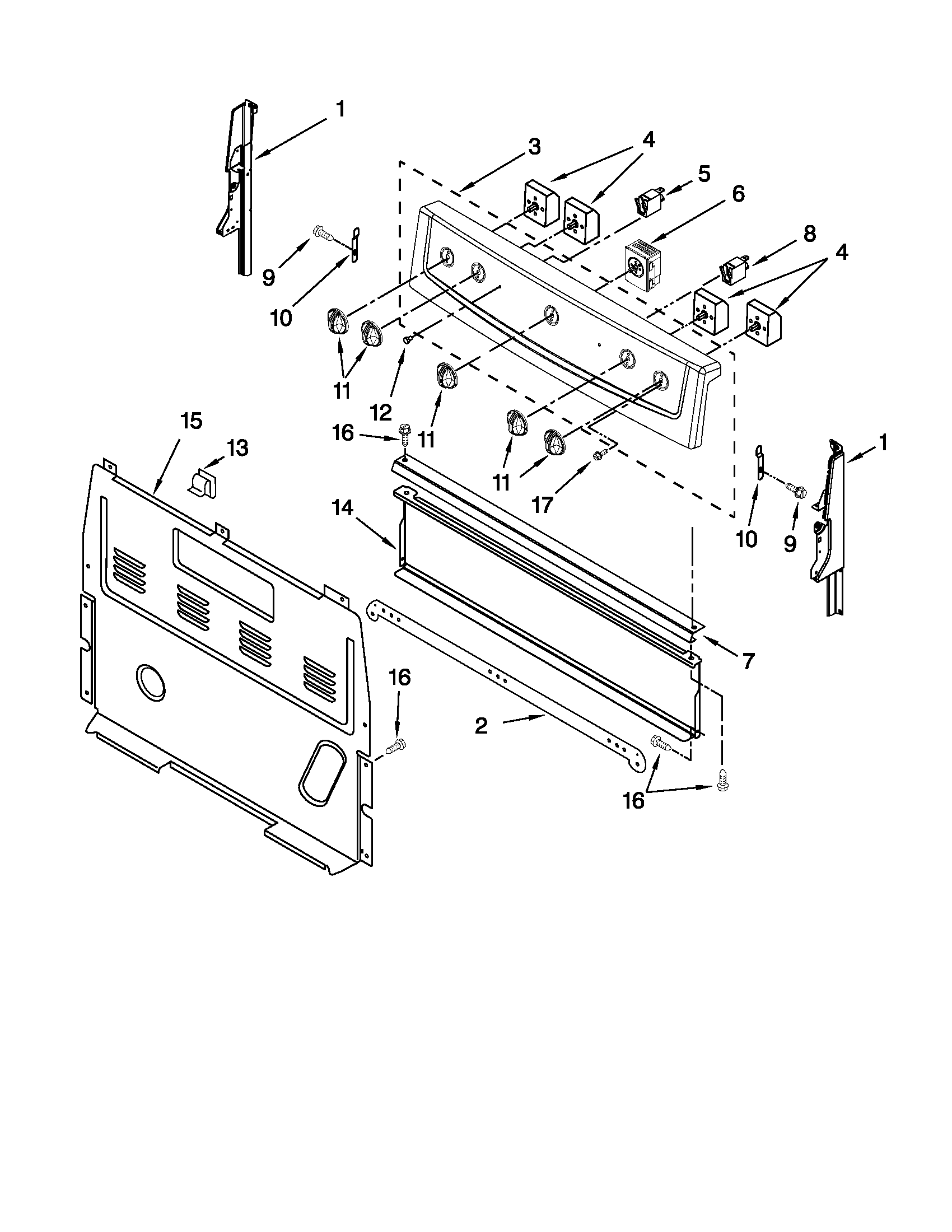 Inglis IVE30101 control panel parts diagram