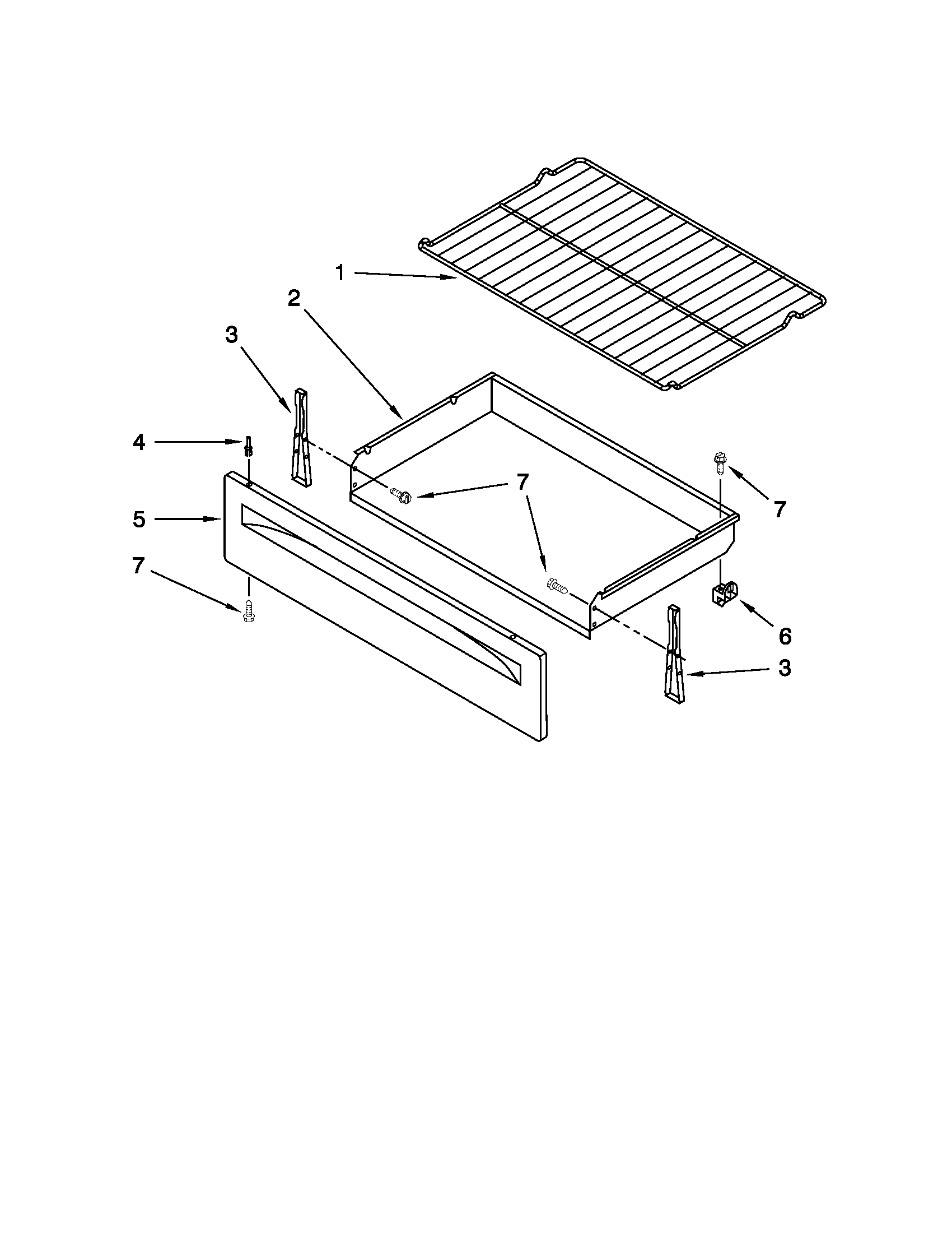 Inglis IVE82303 drawer and rack parts diagram