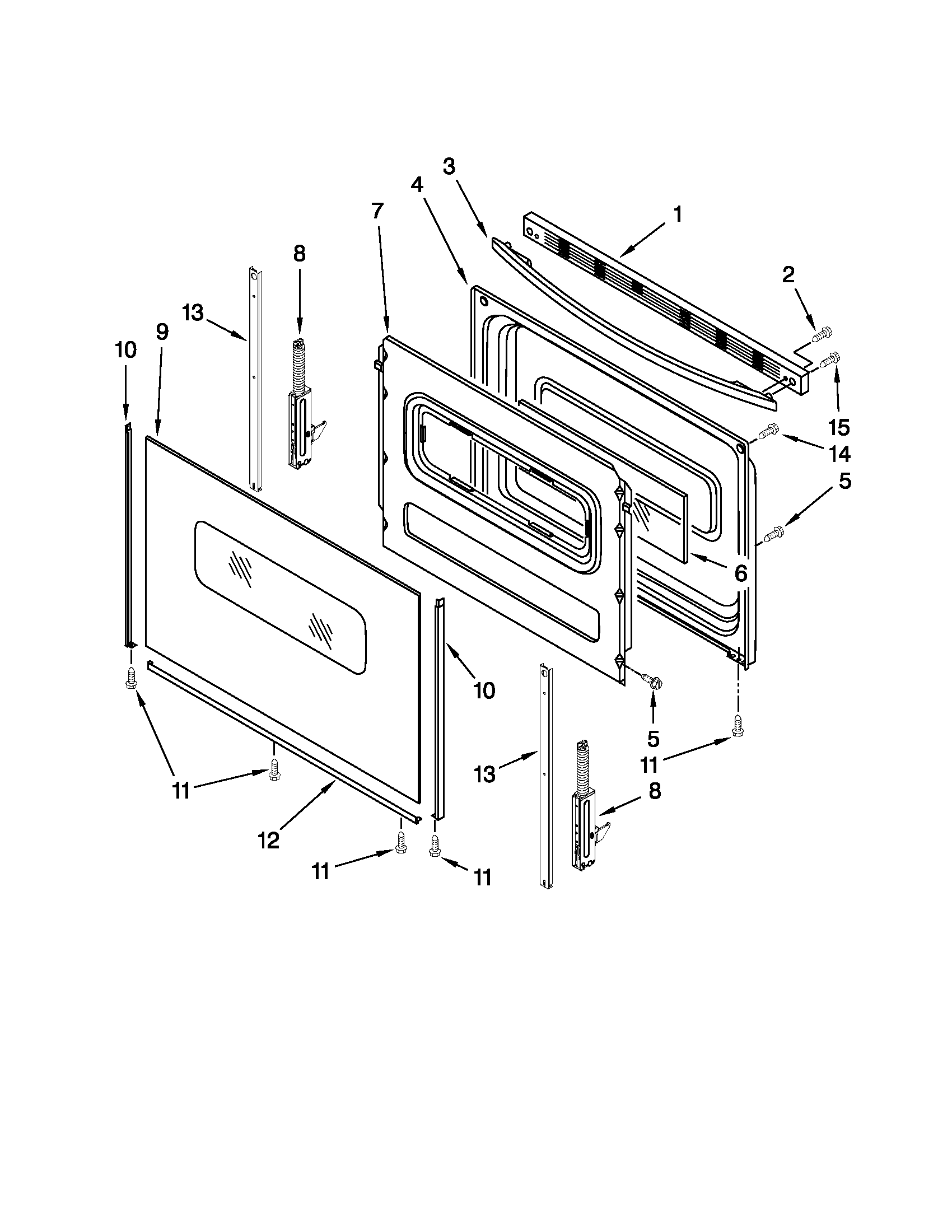 Inglis IVE82303 door parts diagram