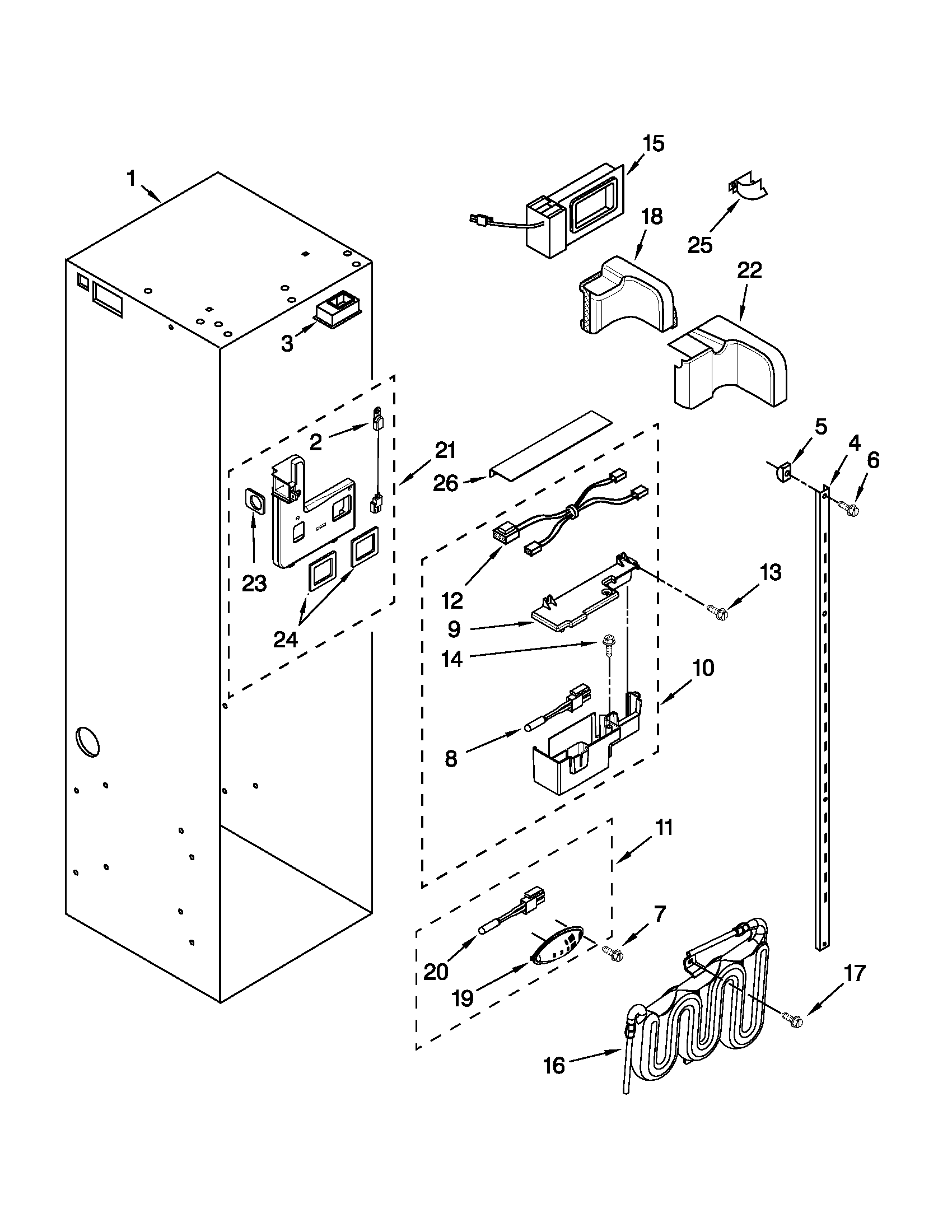 KitchenAid KSSC42QVS03 refrigerator liner parts diagram