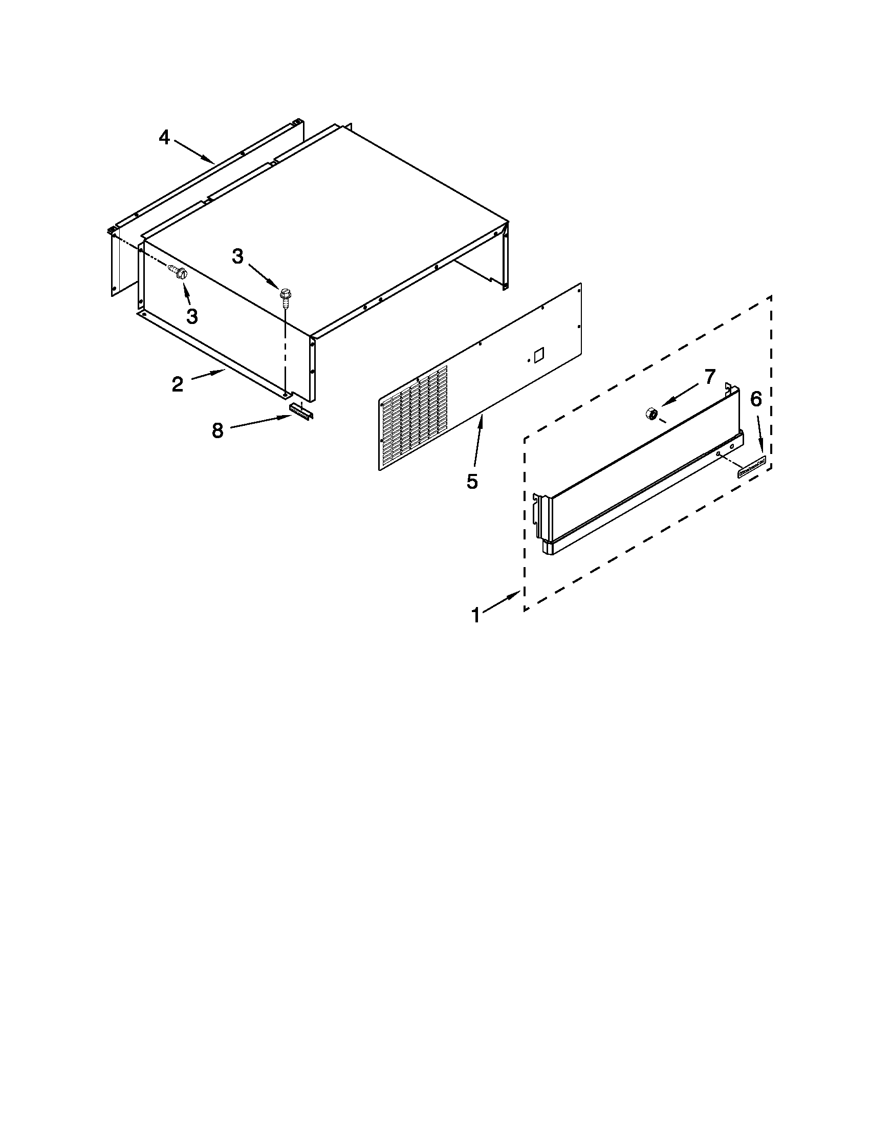 KitchenAid KSSC42QVS03 top grille and unit cover parts diagram