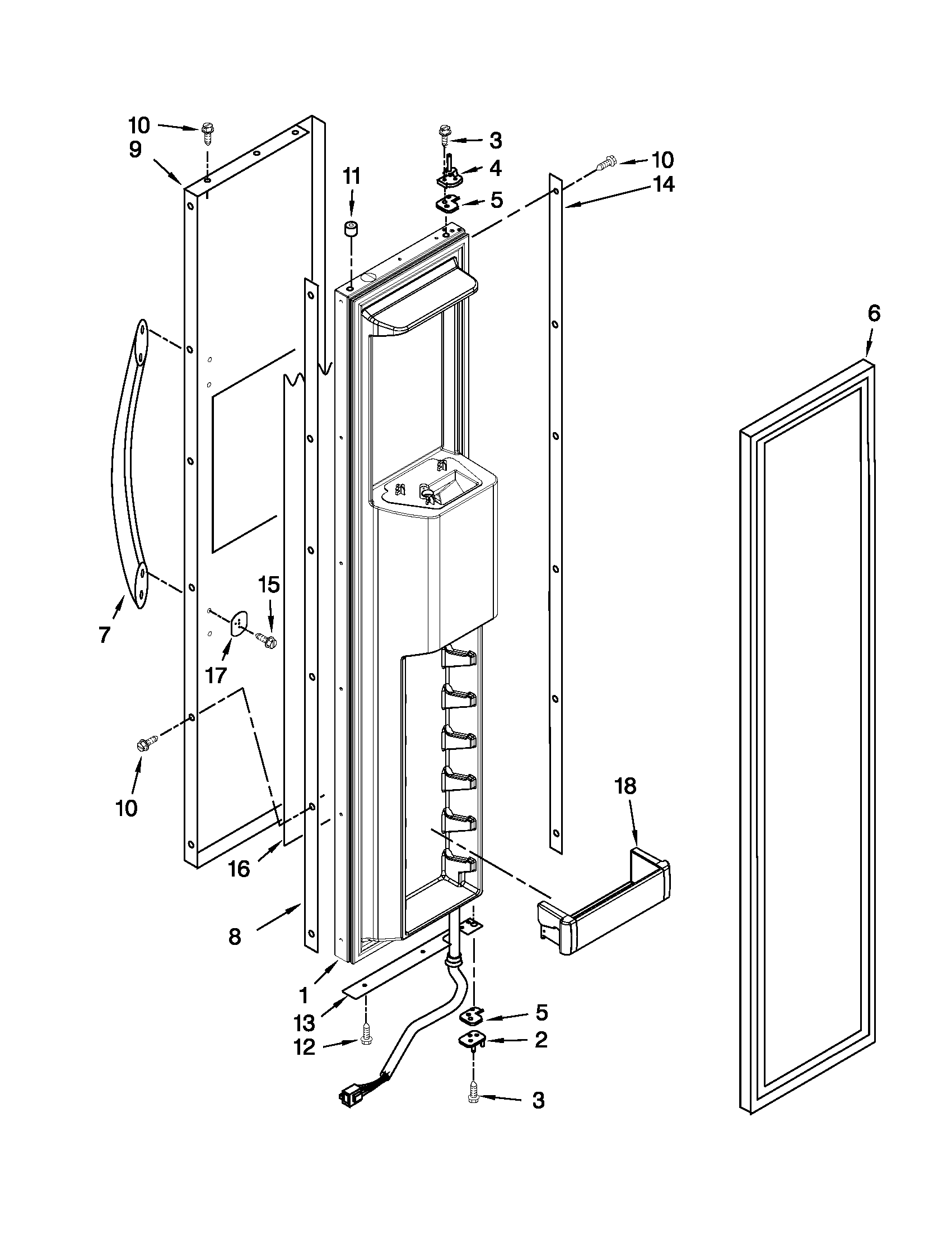 KitchenAid KSSC42QVS03 freezer door parts diagram