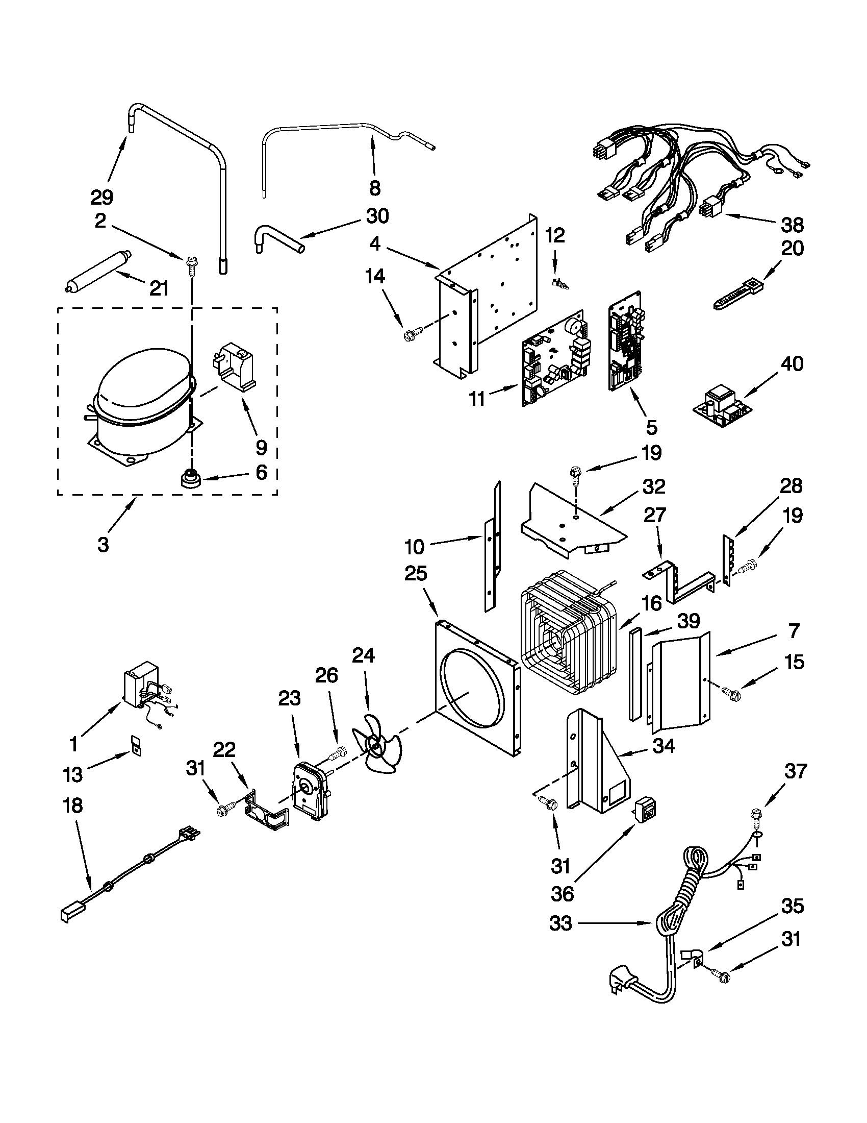 KitchenAid KSSC42QVS03 upper unit parts diagram
