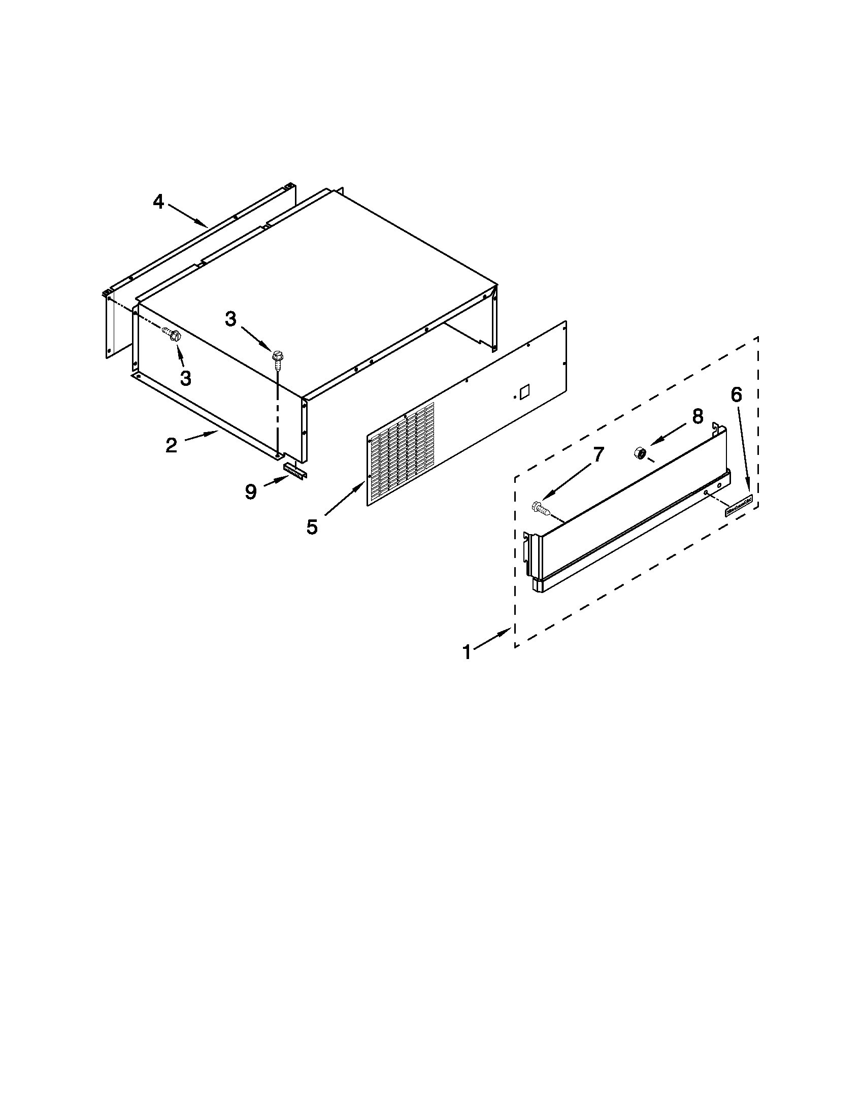 KitchenAid KSSC48FTS15 top grille and unit cover parts diagram