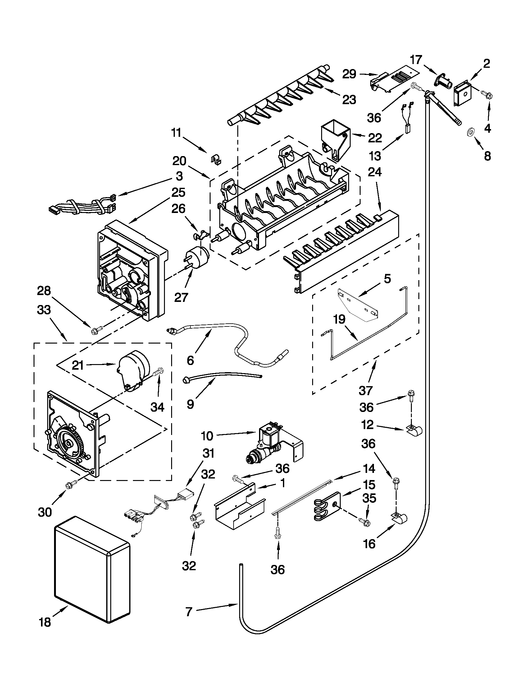 KitchenAid KSSC48FTS15 icemaker parts diagram