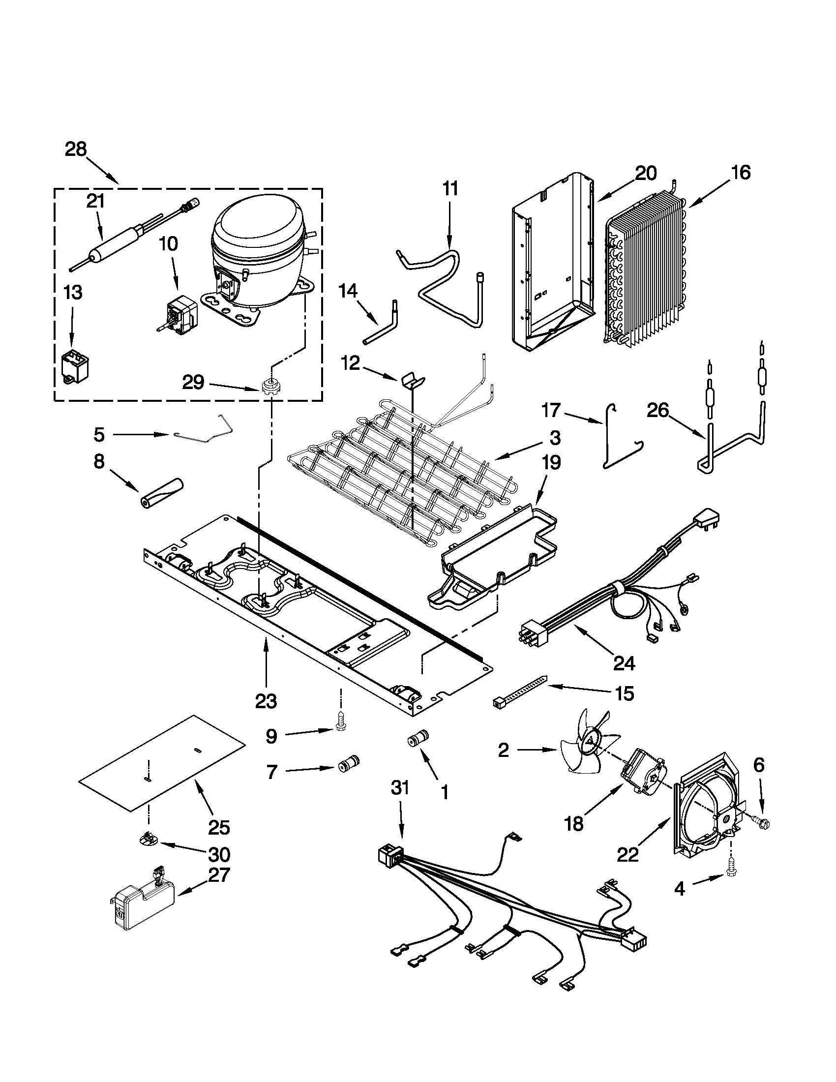 KitchenAid KSF26C4XYY01 unit parts diagram