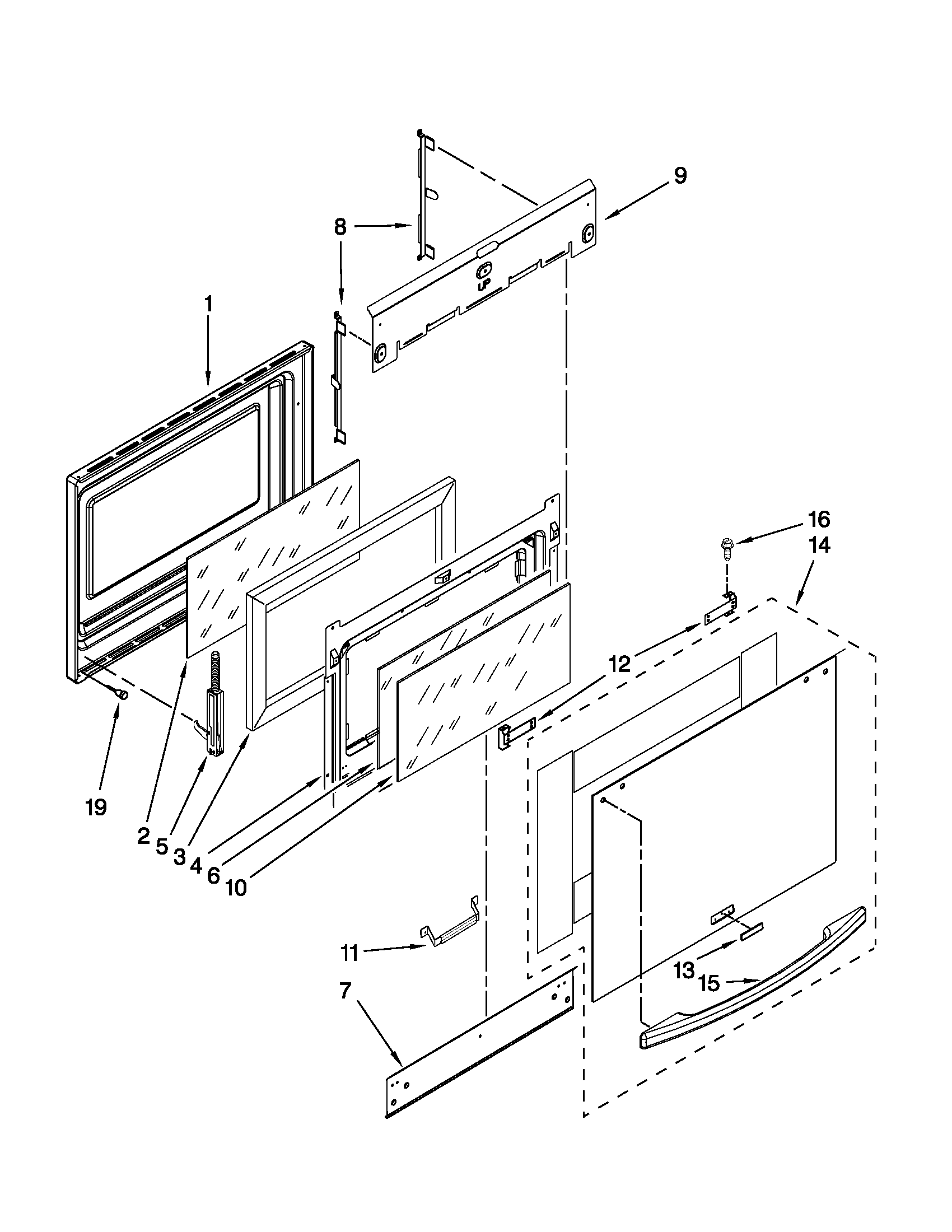 KitchenAid KESK901SSS08 door parts diagram