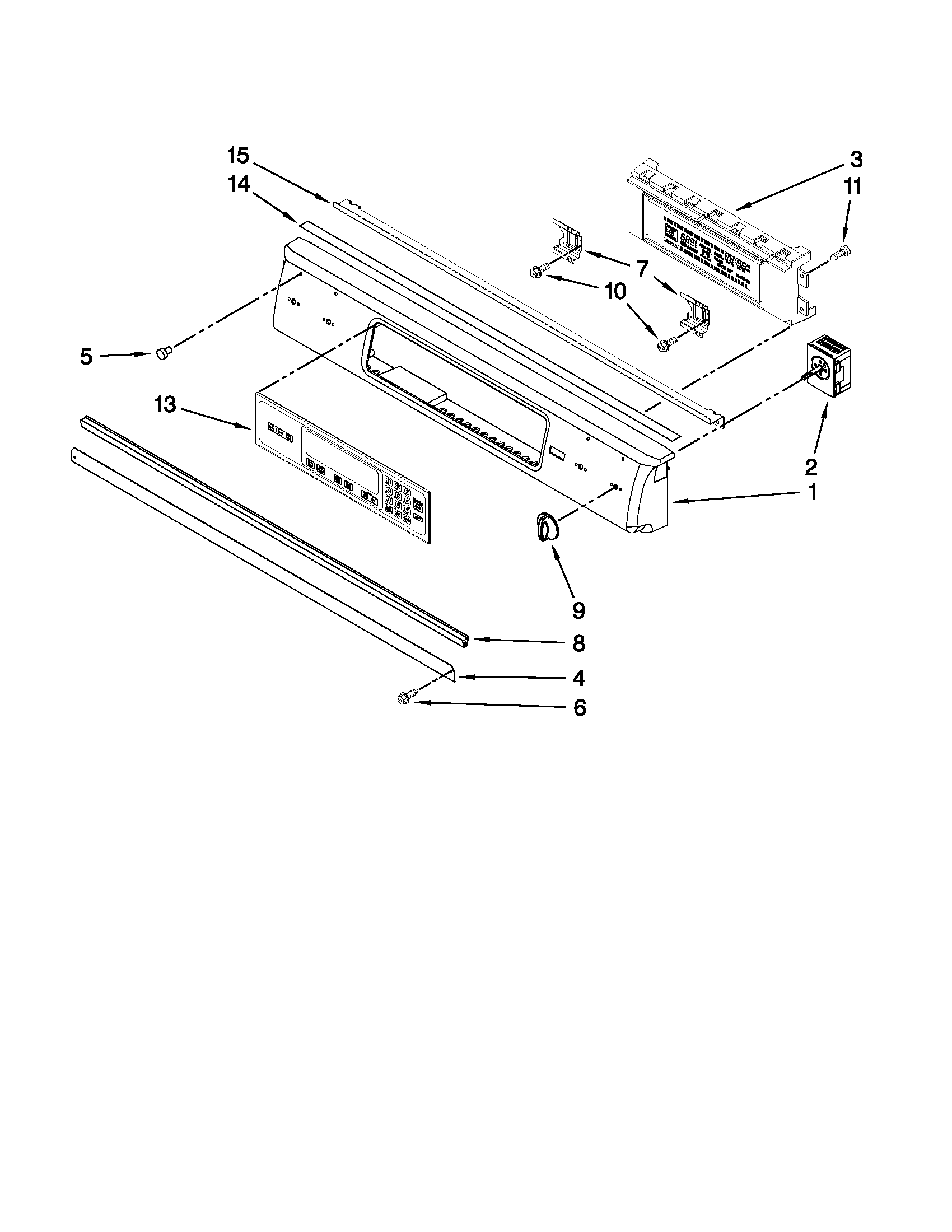 KitchenAid KESK901SSS08 control panel parts diagram