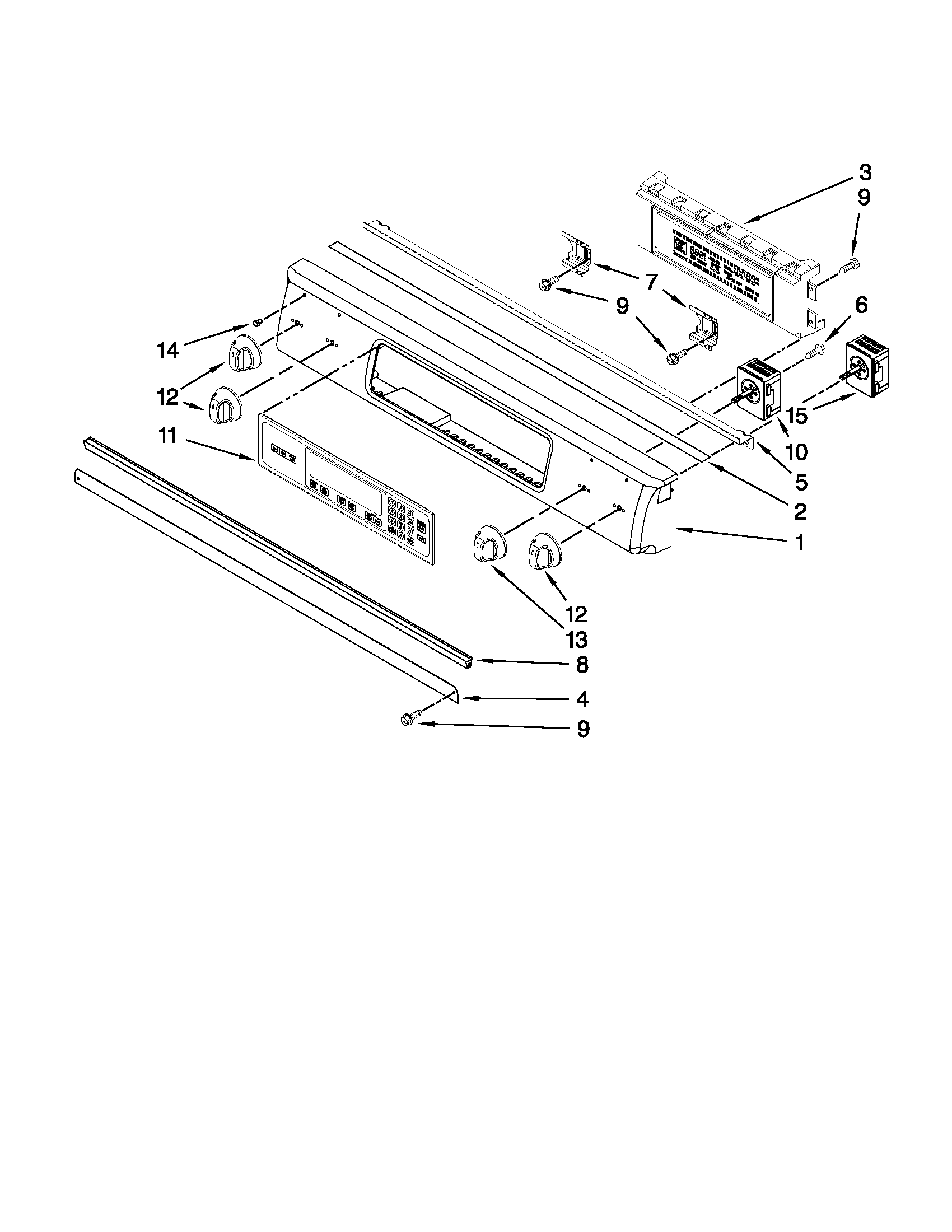 KitchenAid KESS907XSP02 control panel parts diagram