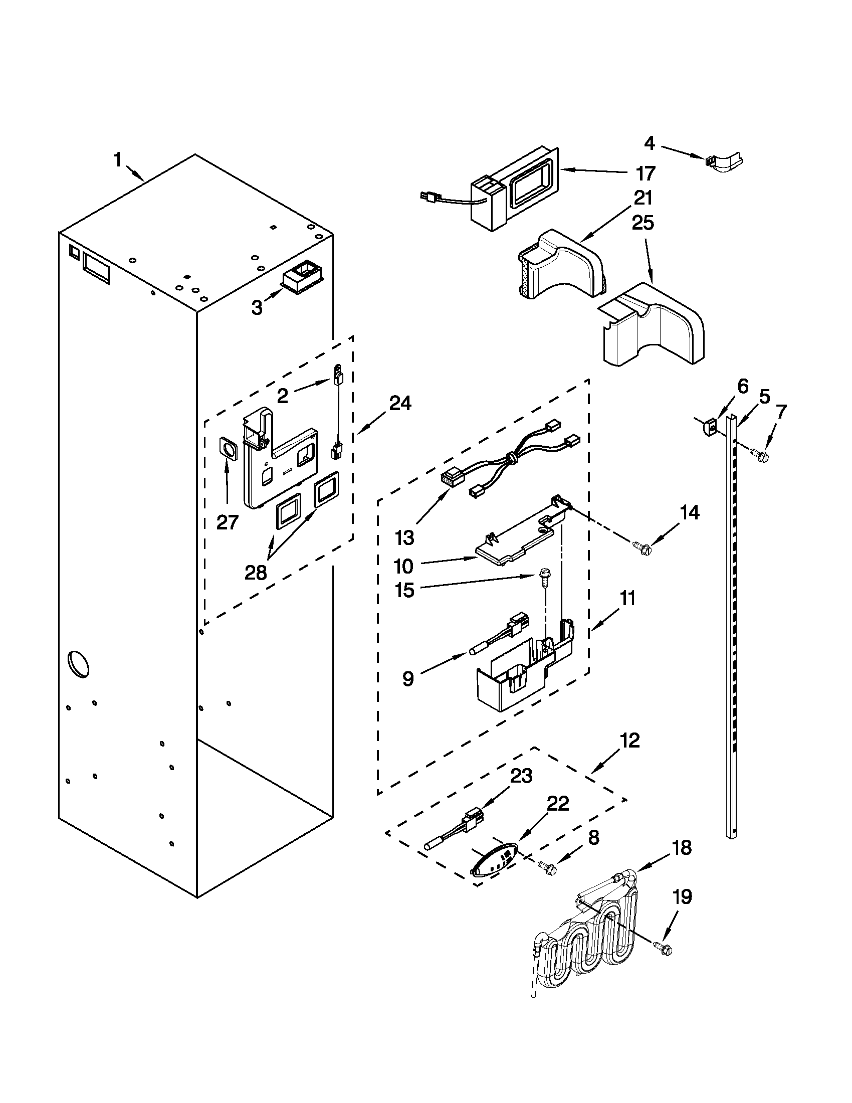 KitchenAid KSSC48QVS03 refrigerator liner parts diagram