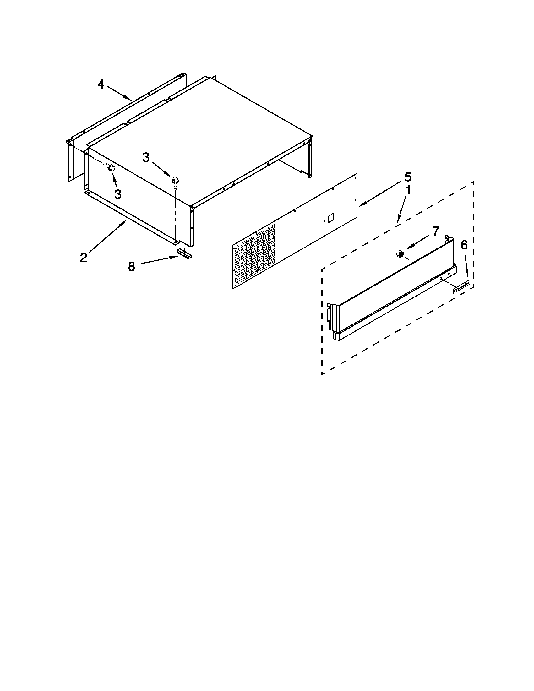 KitchenAid KSSC48QVS03 top grille and unit cover parts diagram