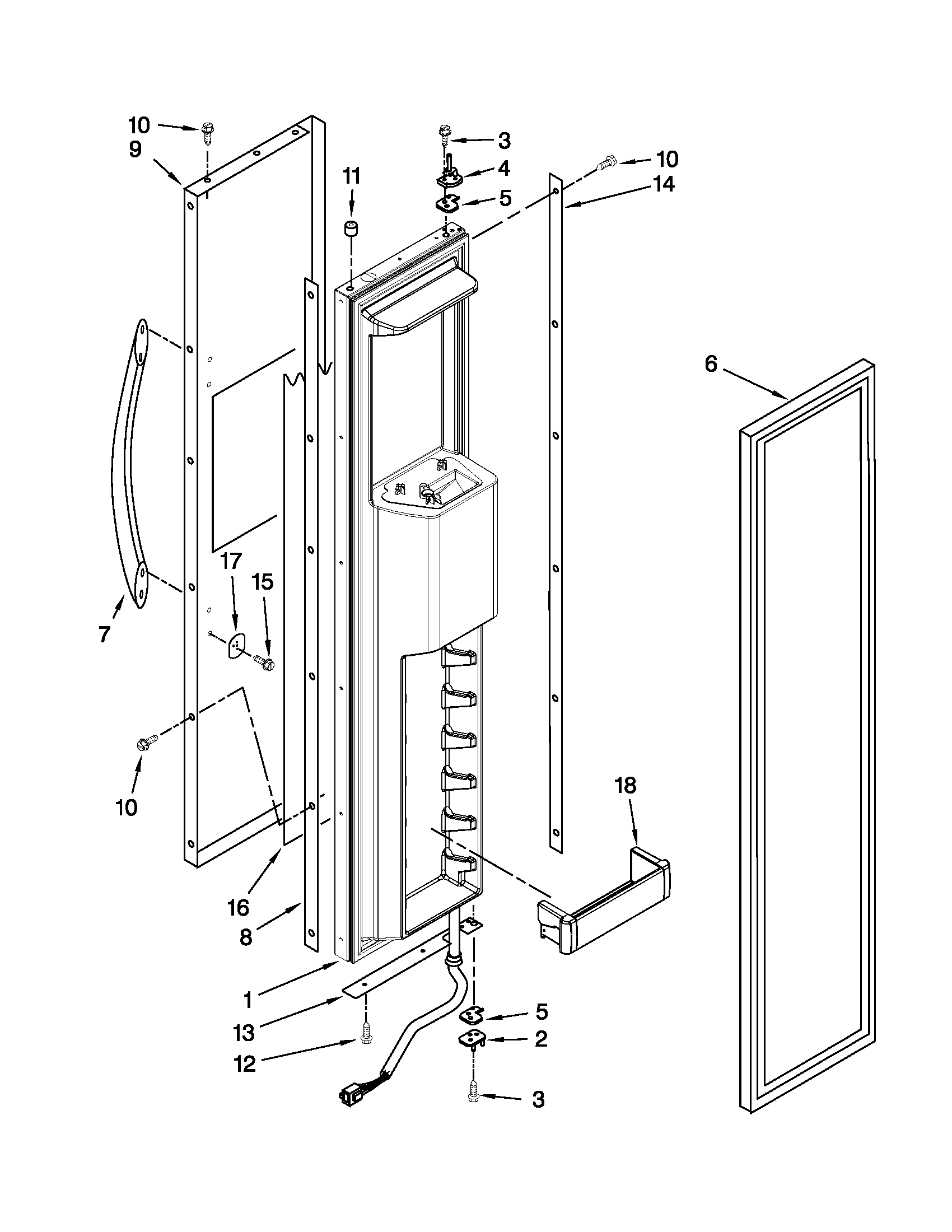 KitchenAid KSSC48QVS03 freezer door parts diagram
