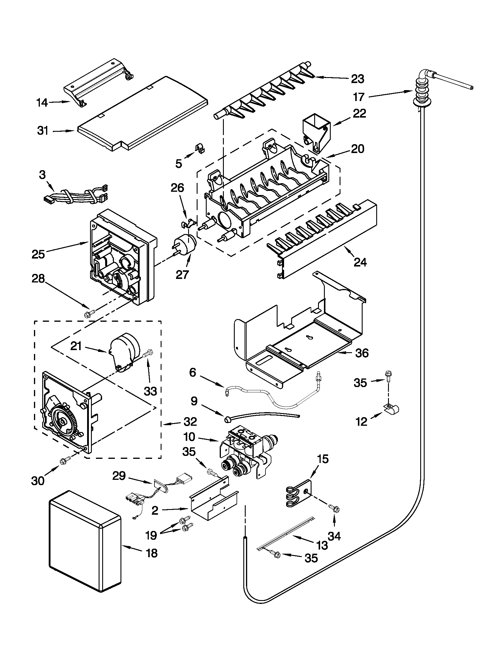 KitchenAid KSSC48QVS03 icemaker parts diagram