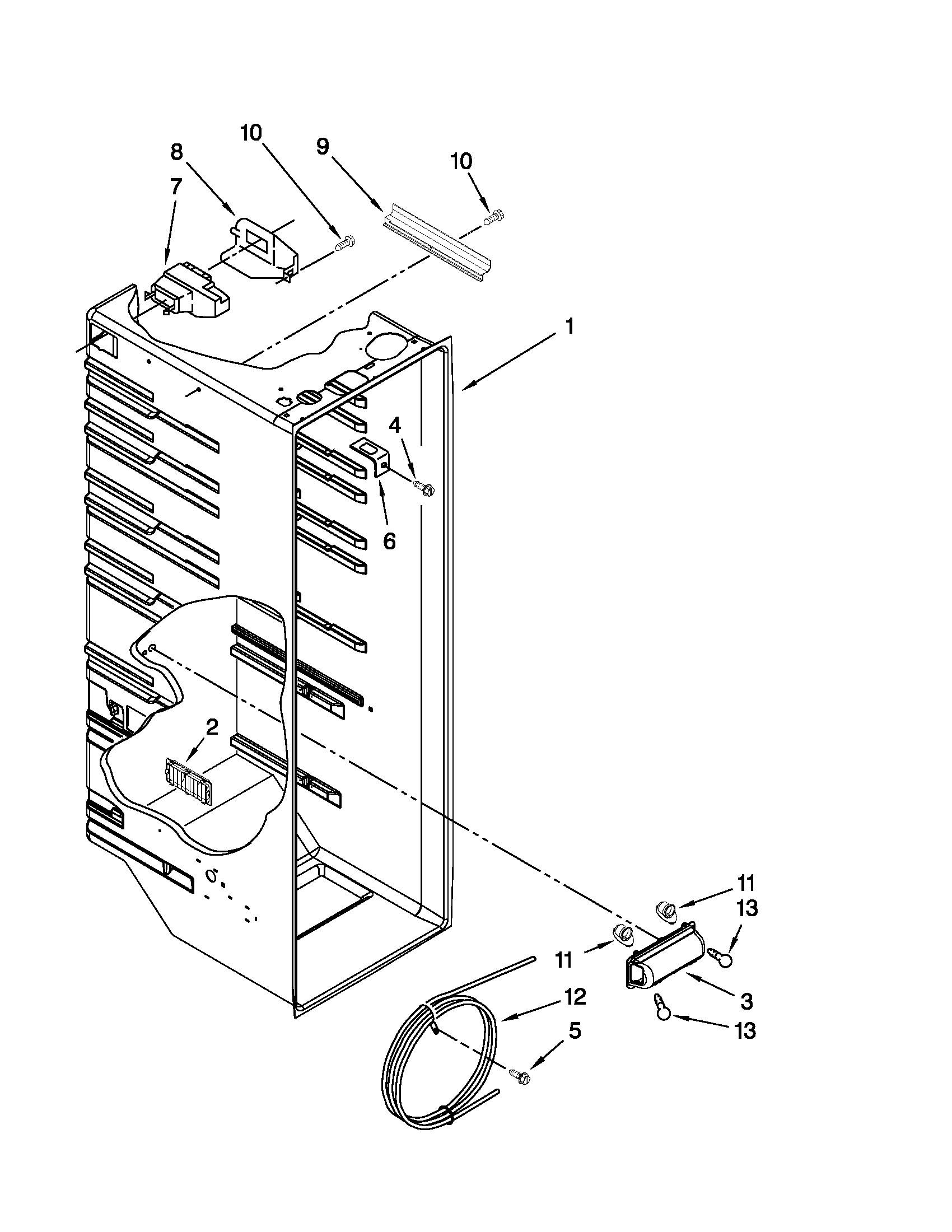 Maytag MSD2573VEB00 refrigerator liner parts diagram