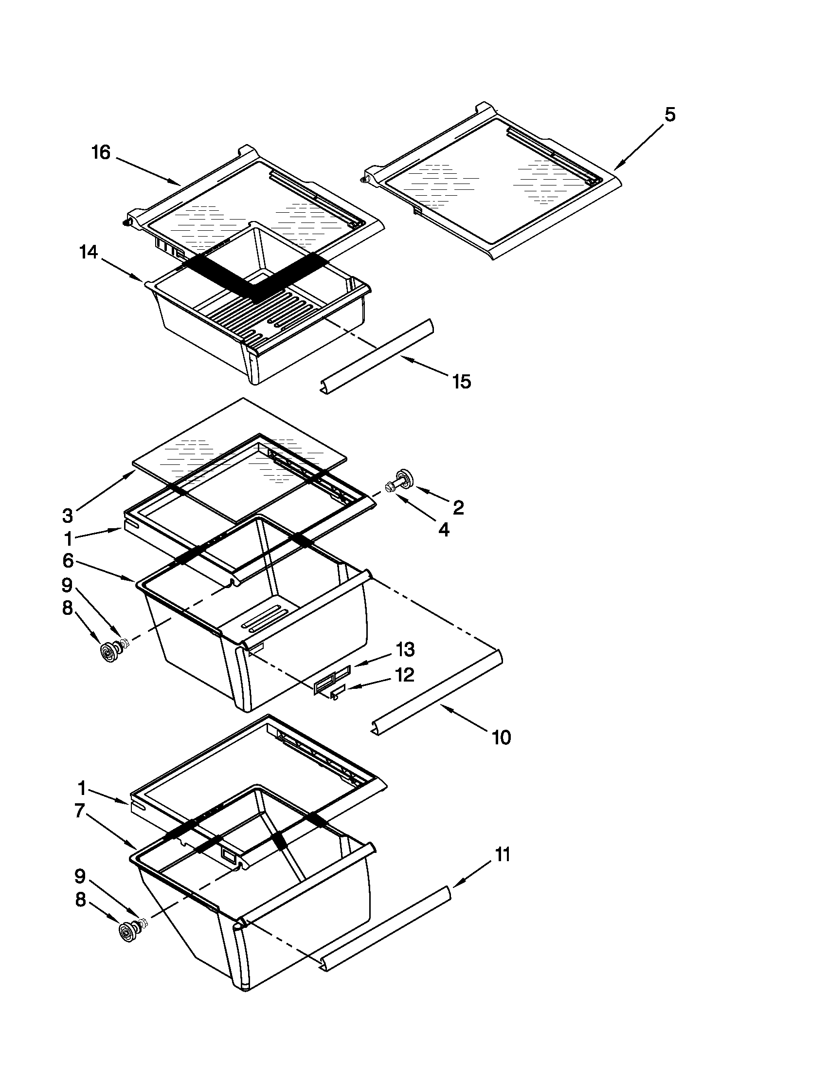 Maytag MSD2573VEB00 refrigerator shelf parts diagram
