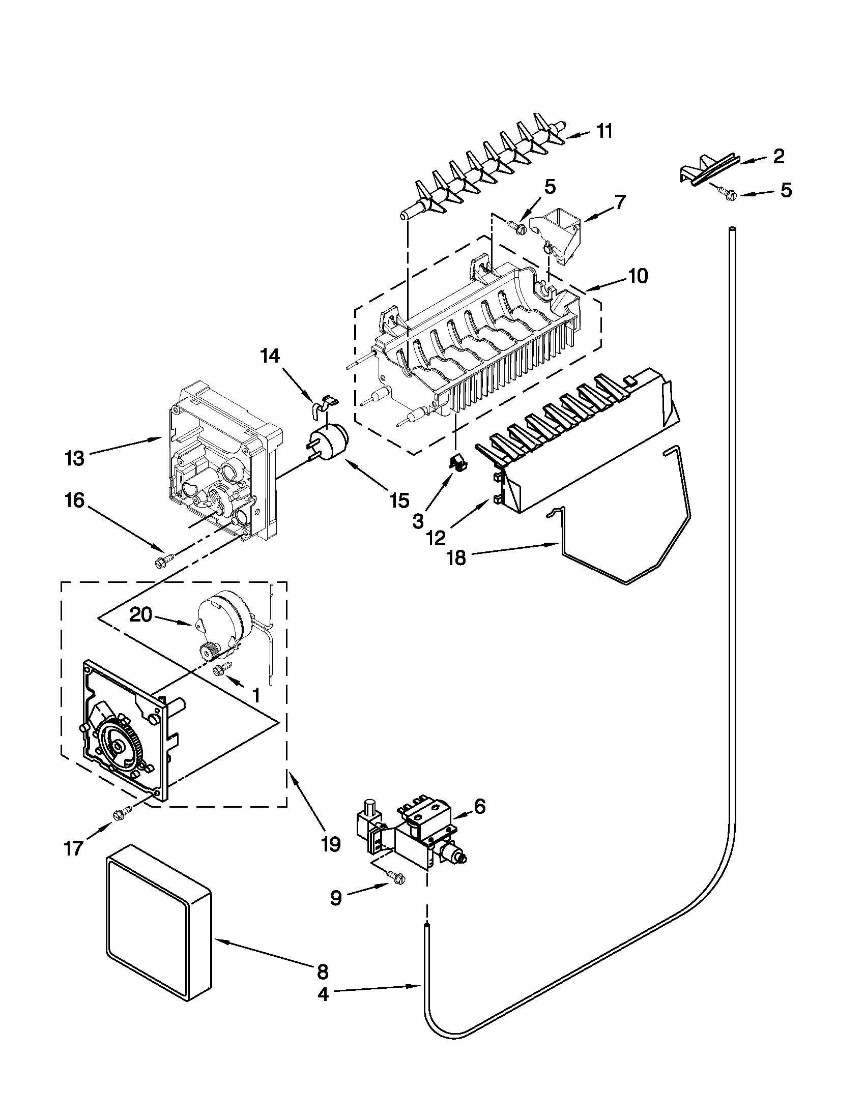 Maytag MSD2573VEB00 icemaker parts diagram