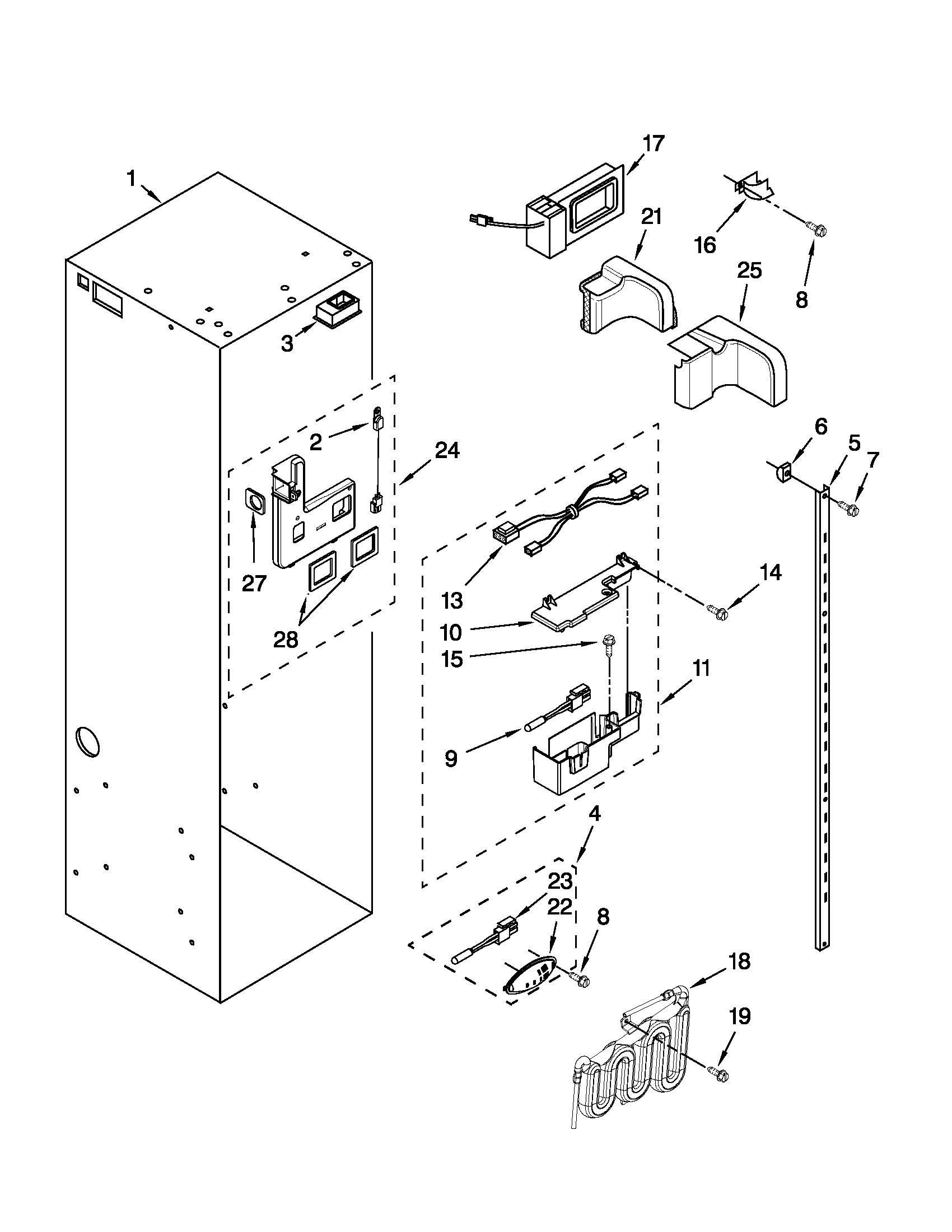 Jenn-Air JS48CXDBDB13 refrigerator liner parts diagram