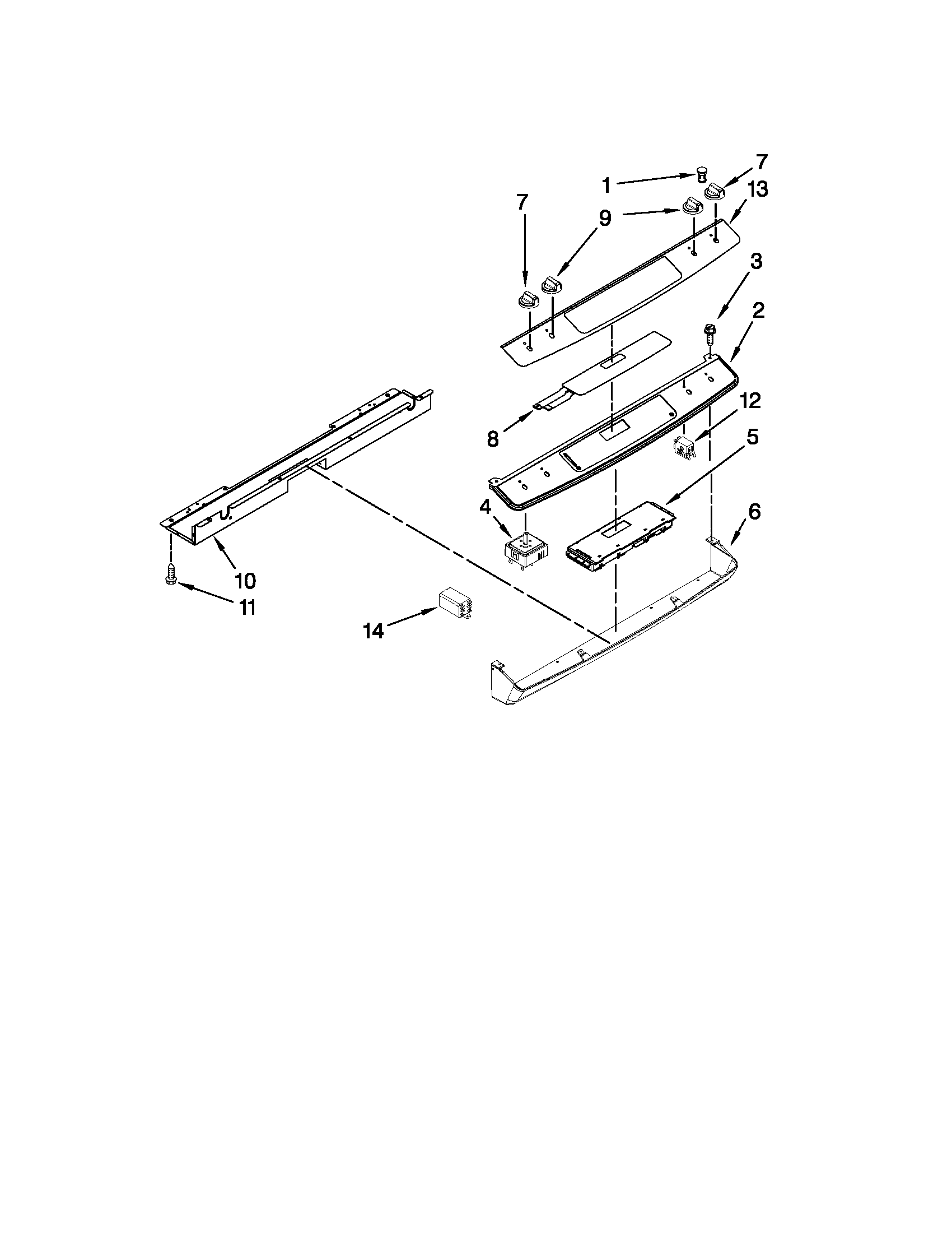 Whirlpool YGY399LXUS04 control panel parts diagram