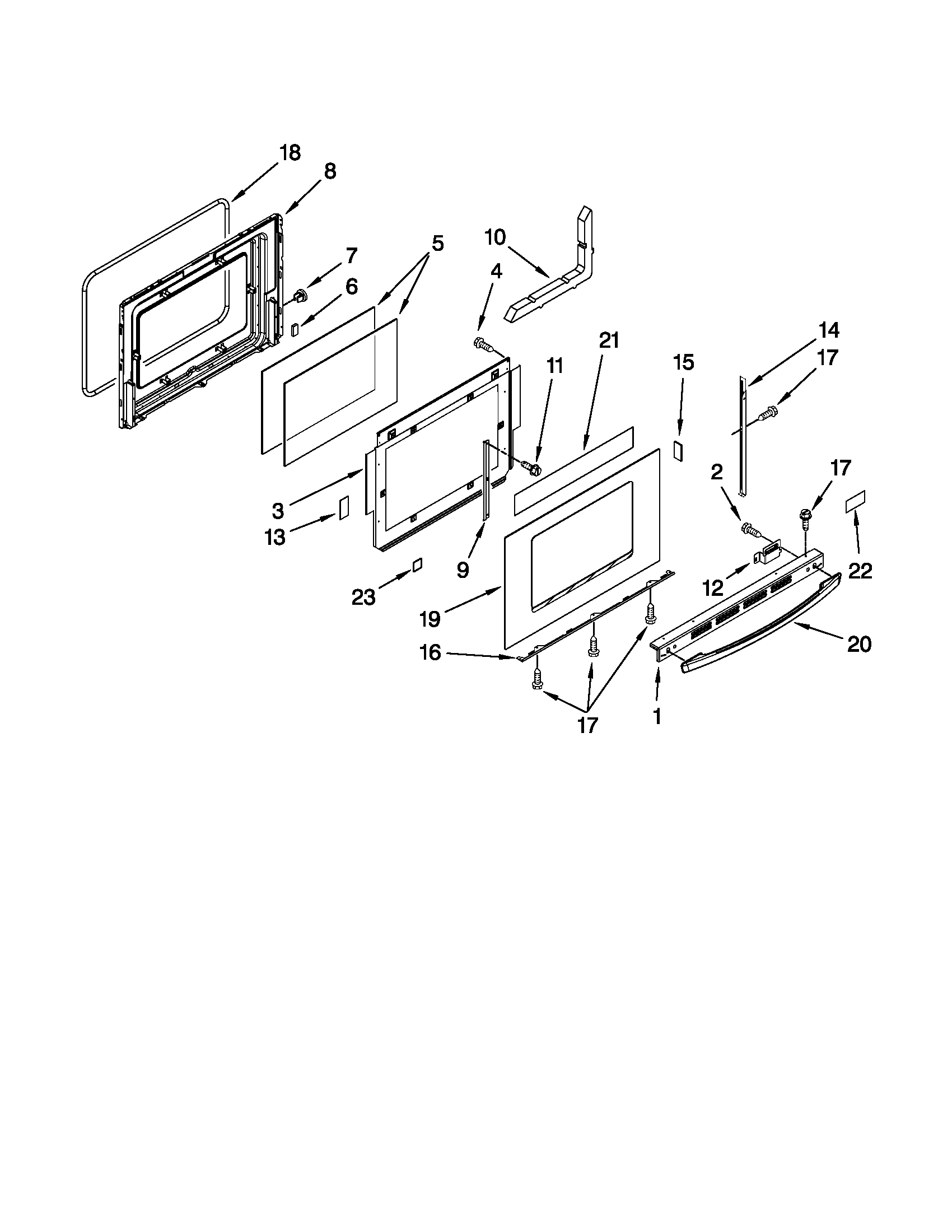 Whirlpool YGY399LXUS04 door parts diagram