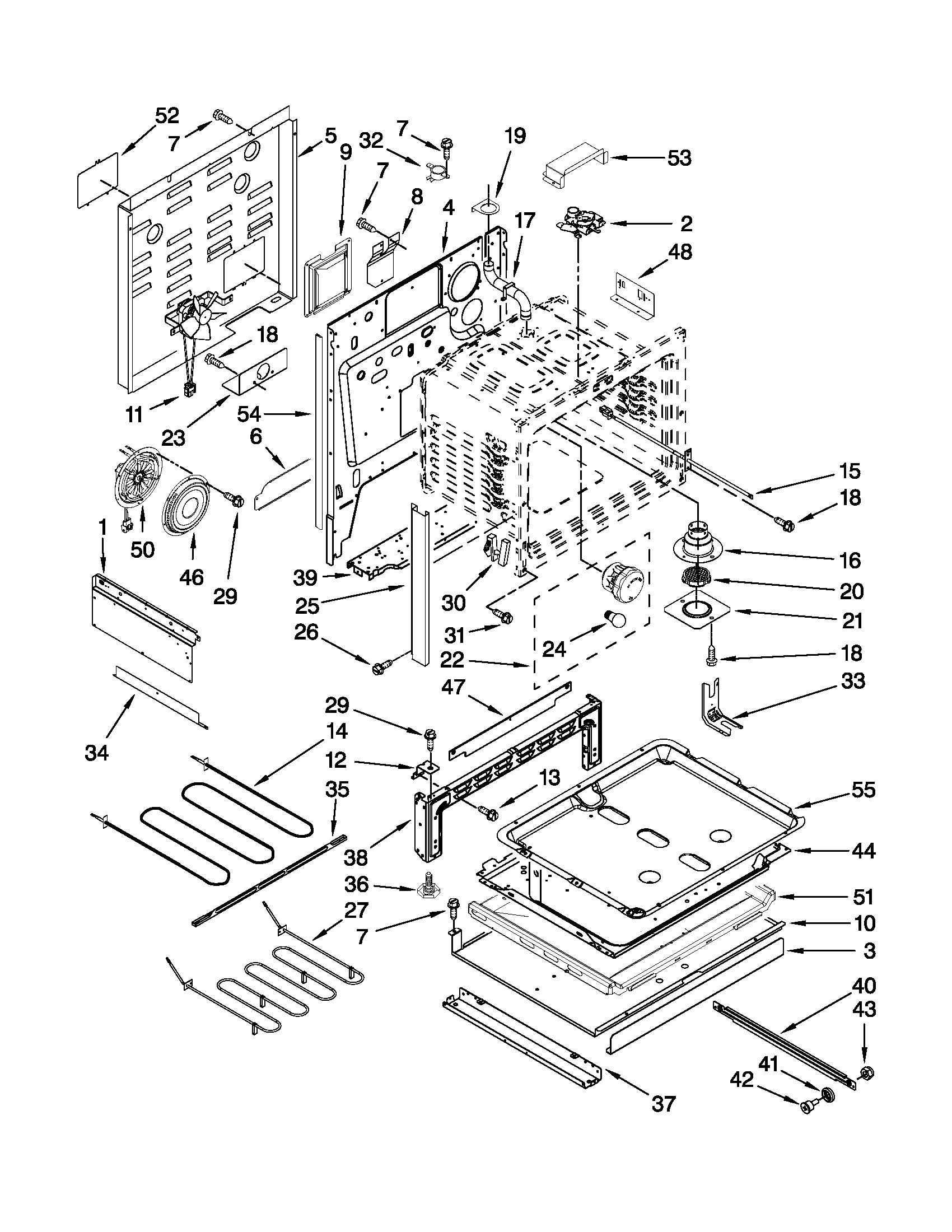 Whirlpool YGY399LXUQ06 chassis parts diagram