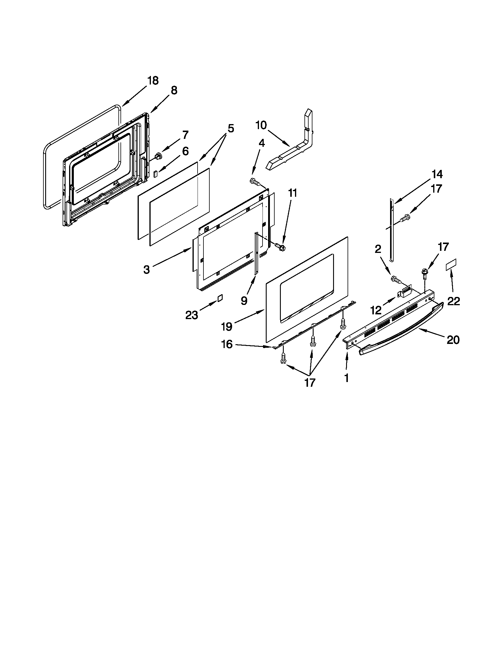Whirlpool YGY399LXUQ06 door parts diagram