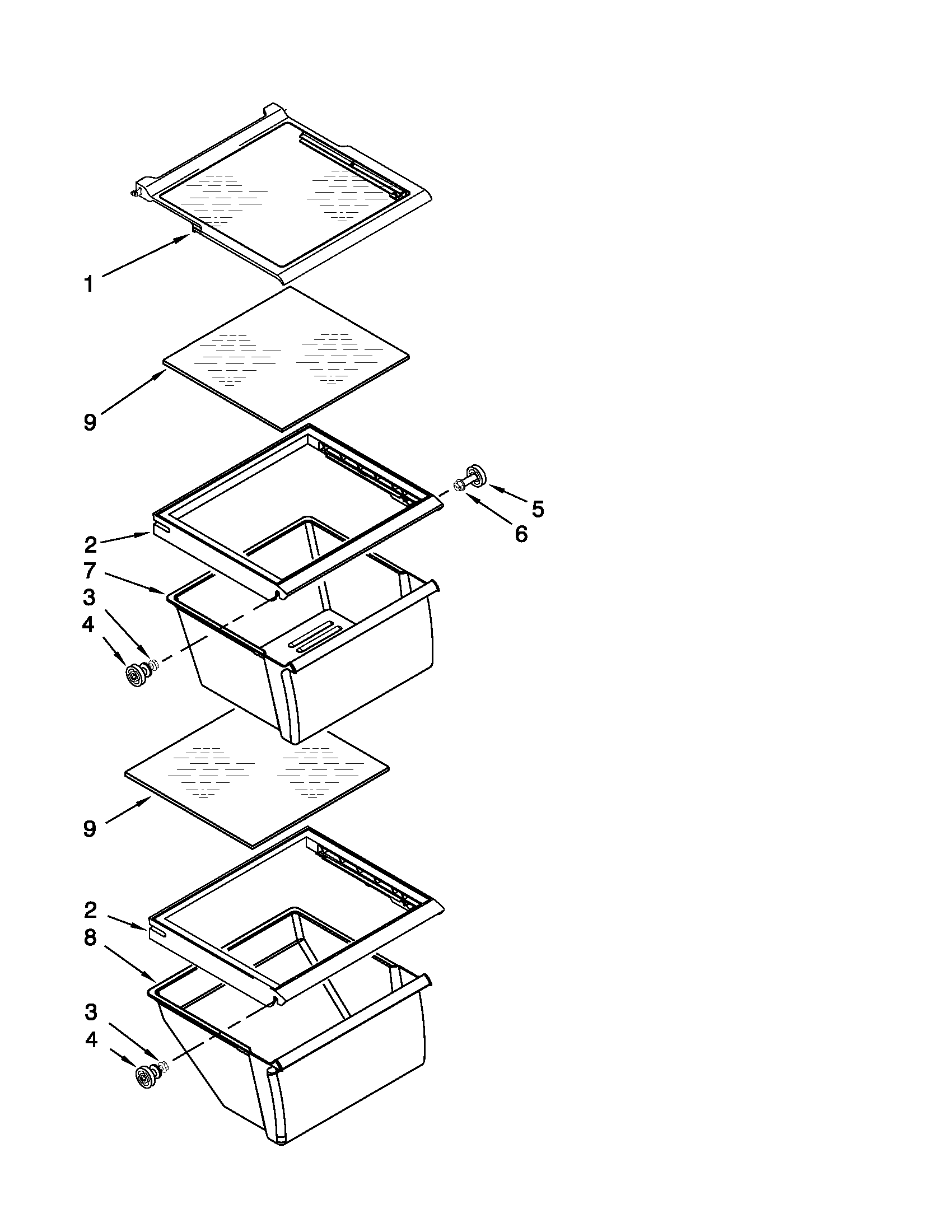 Whirlpool ED5KVEXVQ07 refrigerator shelf parts diagram