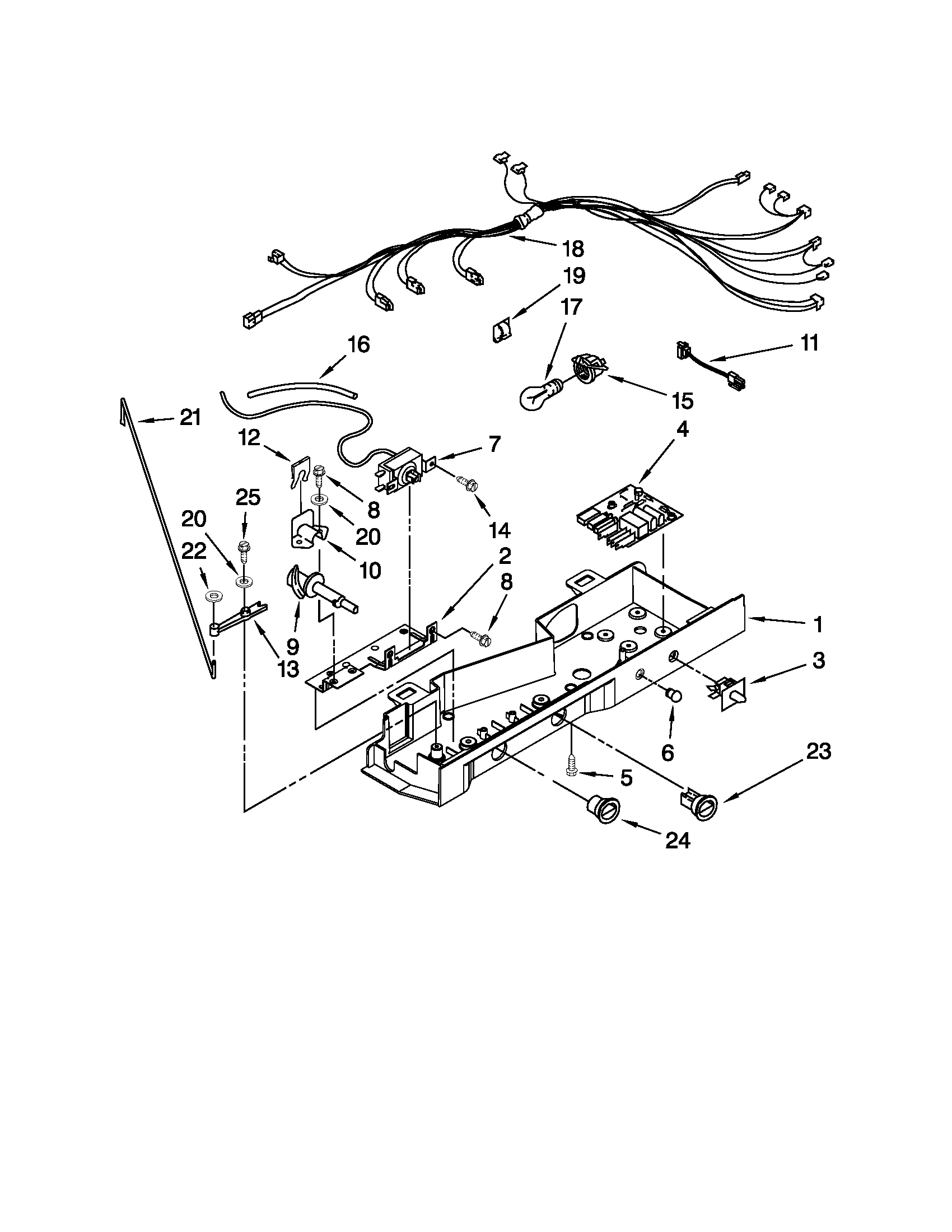 Whirlpool ED5KVEXVQ07 control parts diagram