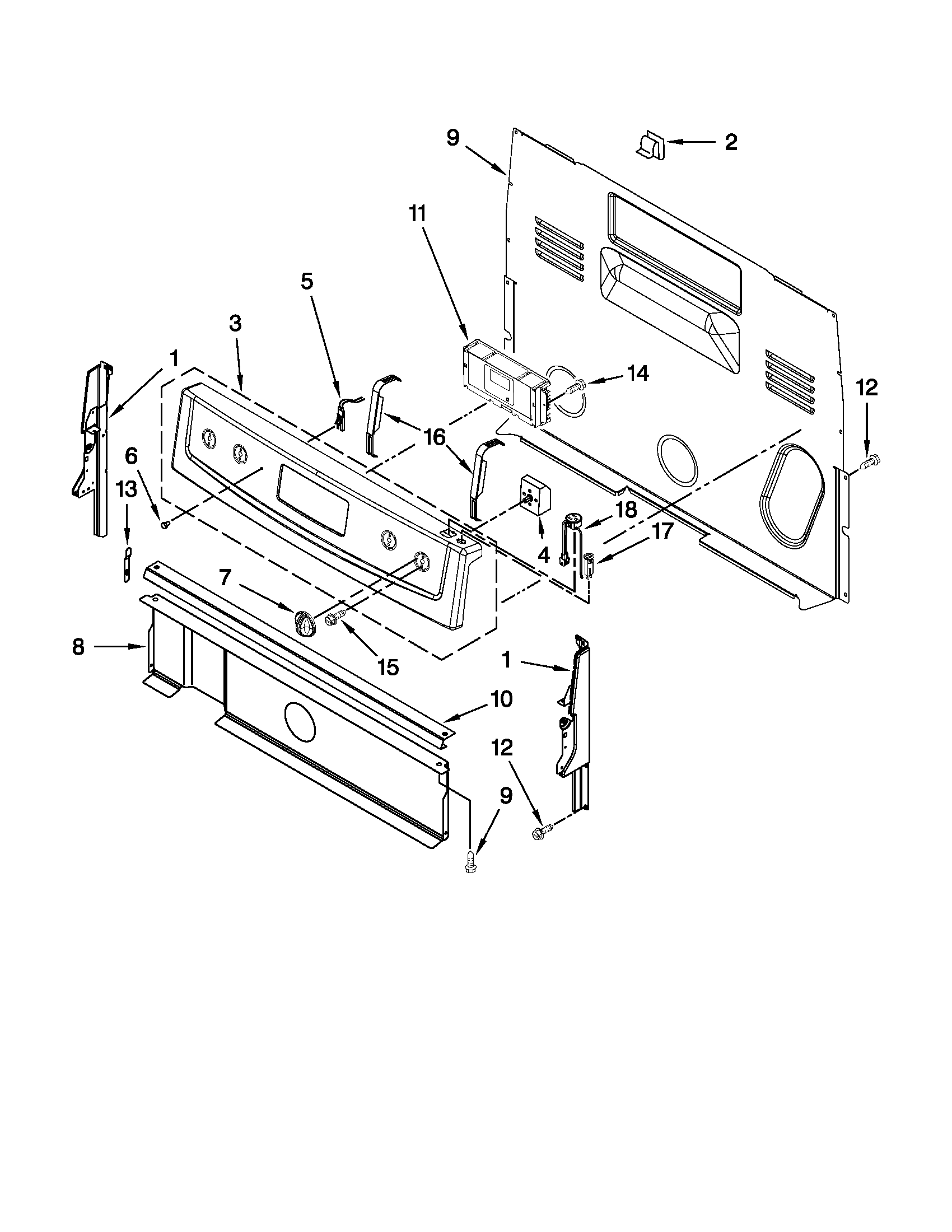 Inglis IVP33801 control panel parts diagram